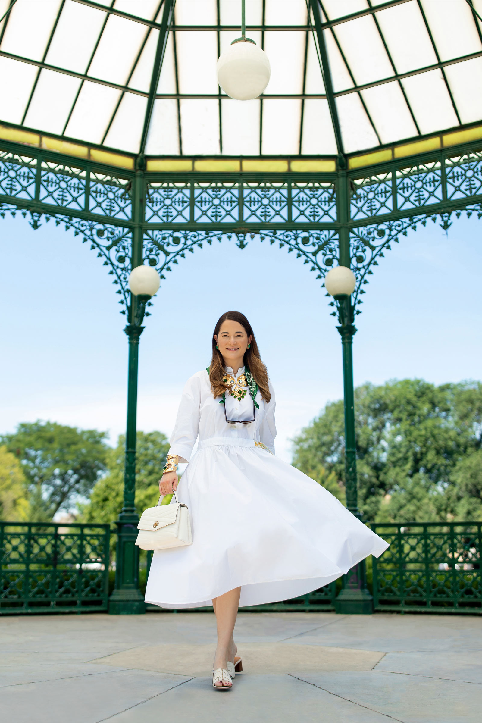 Jennifer Lake Tory Burch White Dress