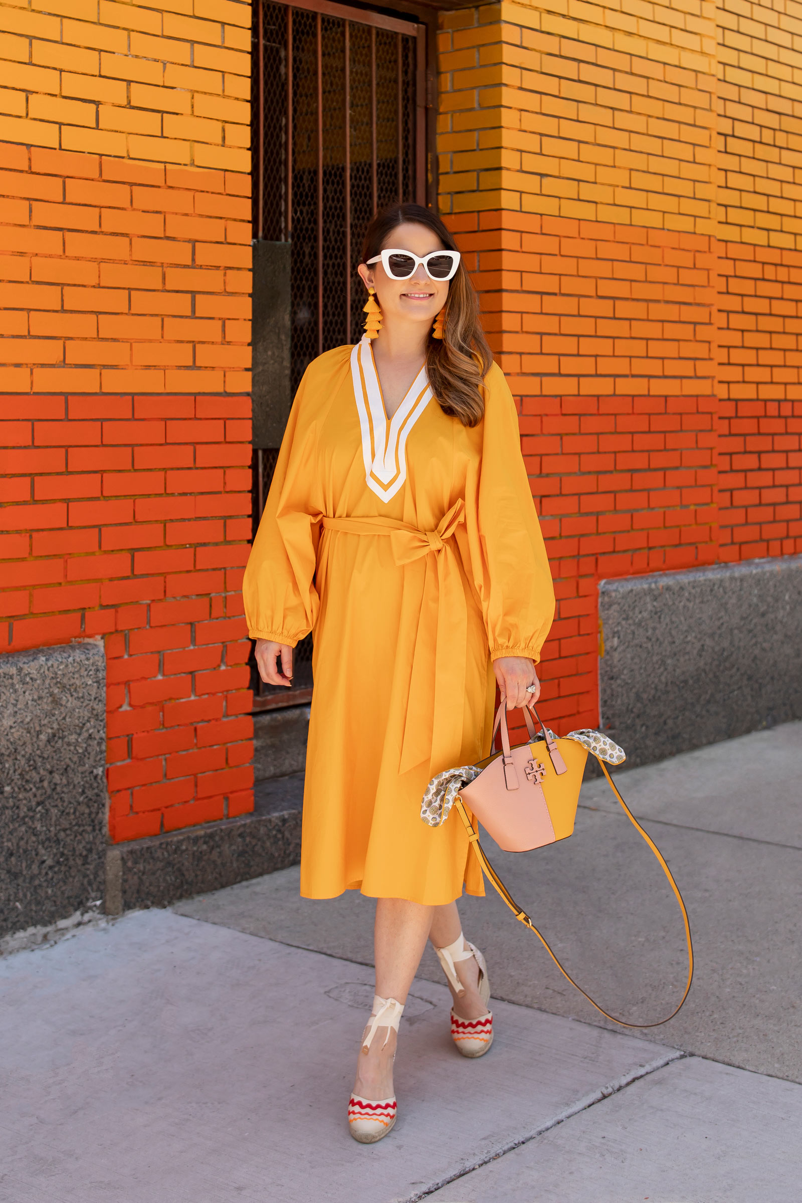 Jennifer Lake Tory Burch Yellow Tunic Dress