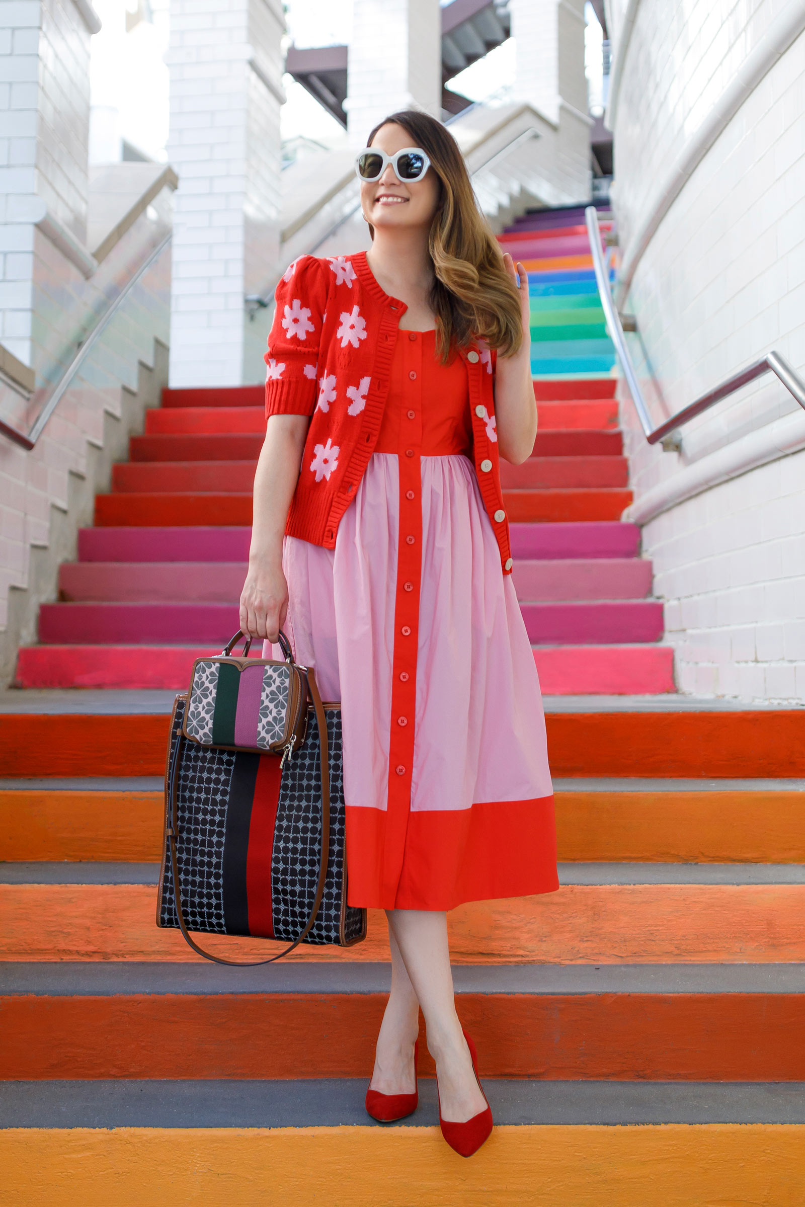 Kate Spade Red Pink Dress