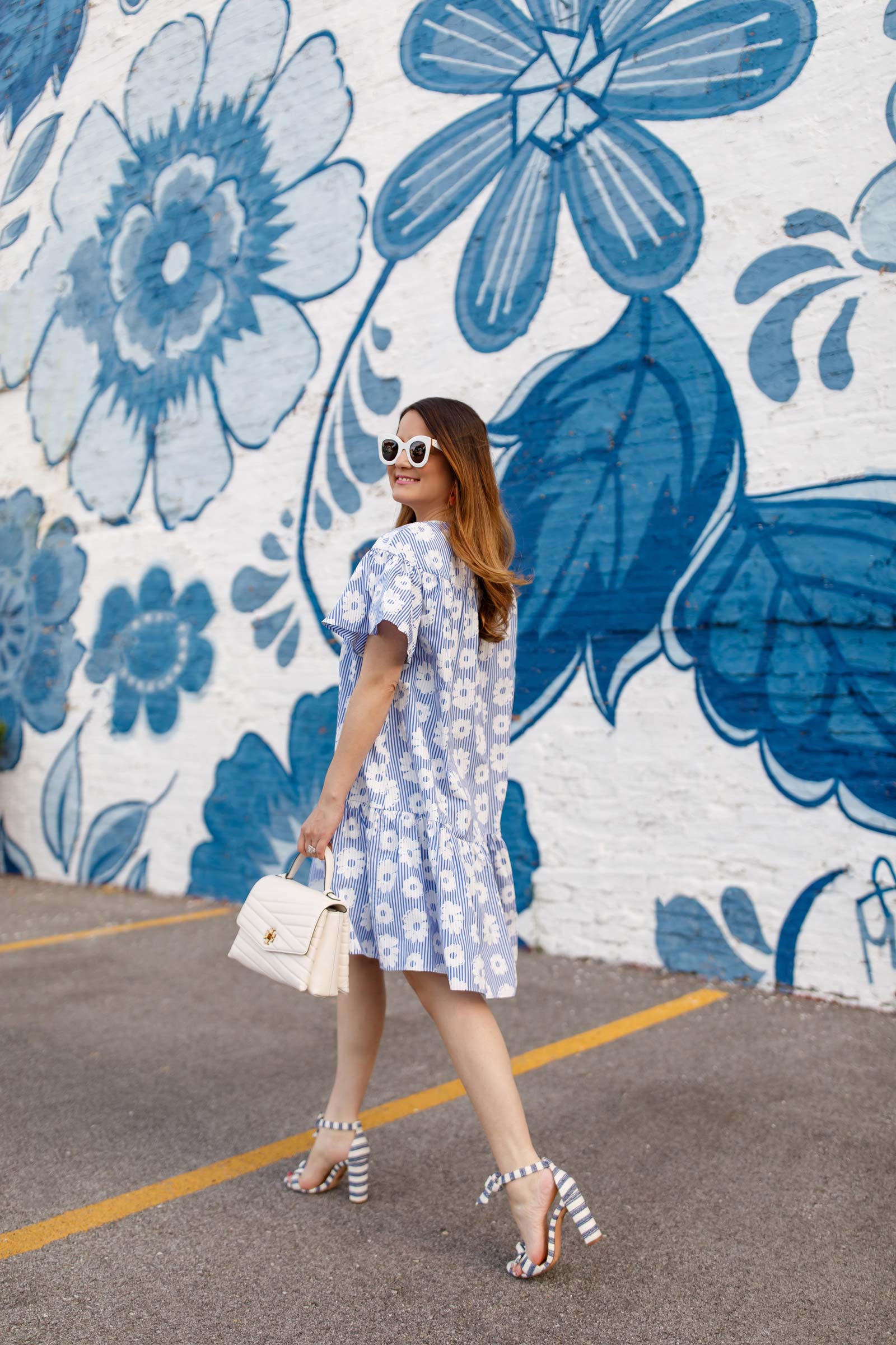 Blue Floral Mural Chicago