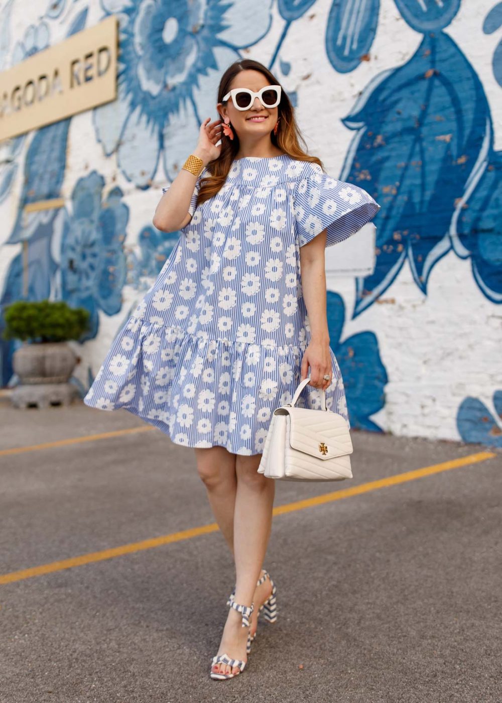 Jennifer Lake Blue Floral Dress