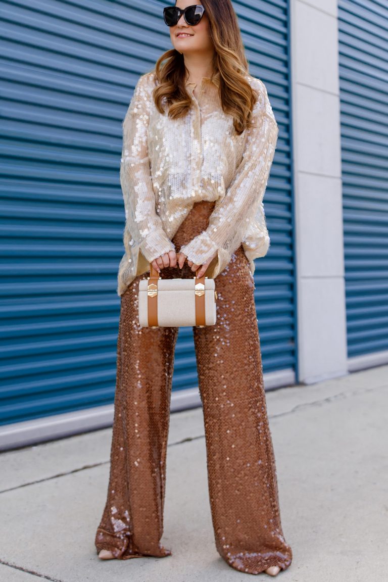 Zara Sequin Pants and Top Wide Leg- Style Charade
