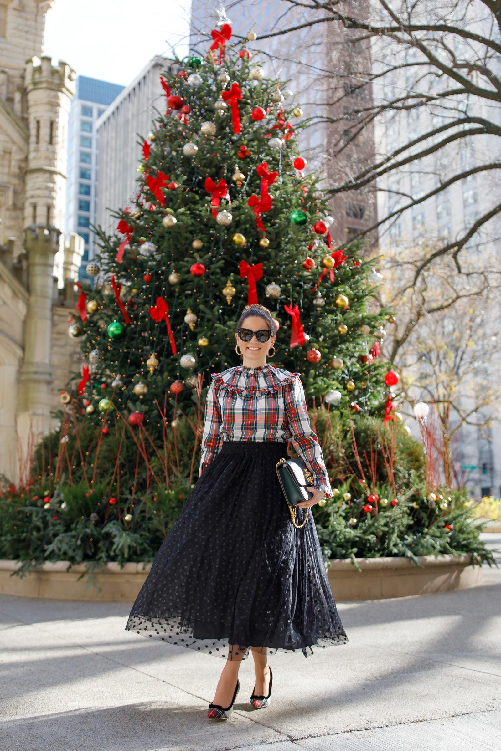 J. Crew Plaid Smocked Top