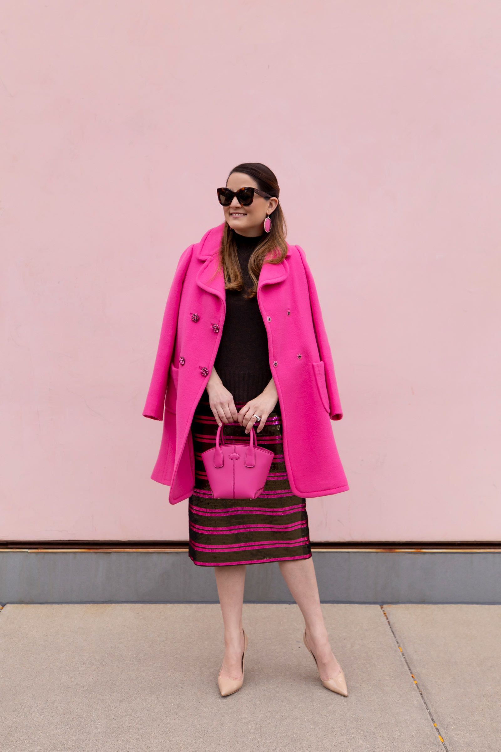 Jennifer Lake Kate Spade Pink Coat