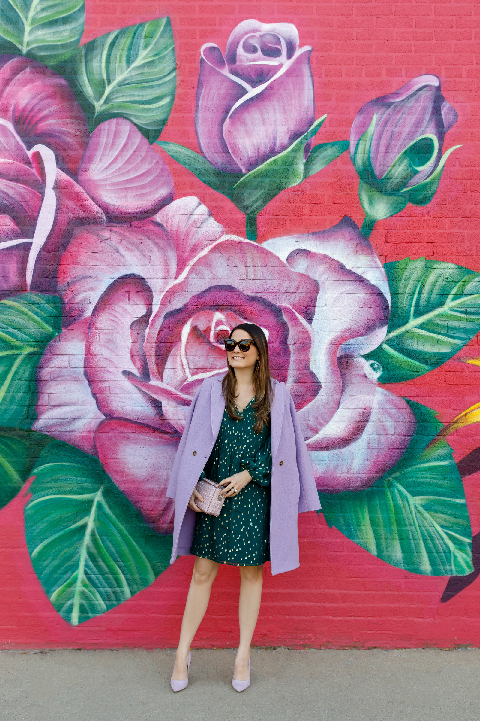 Purple Floral Mural Chicago