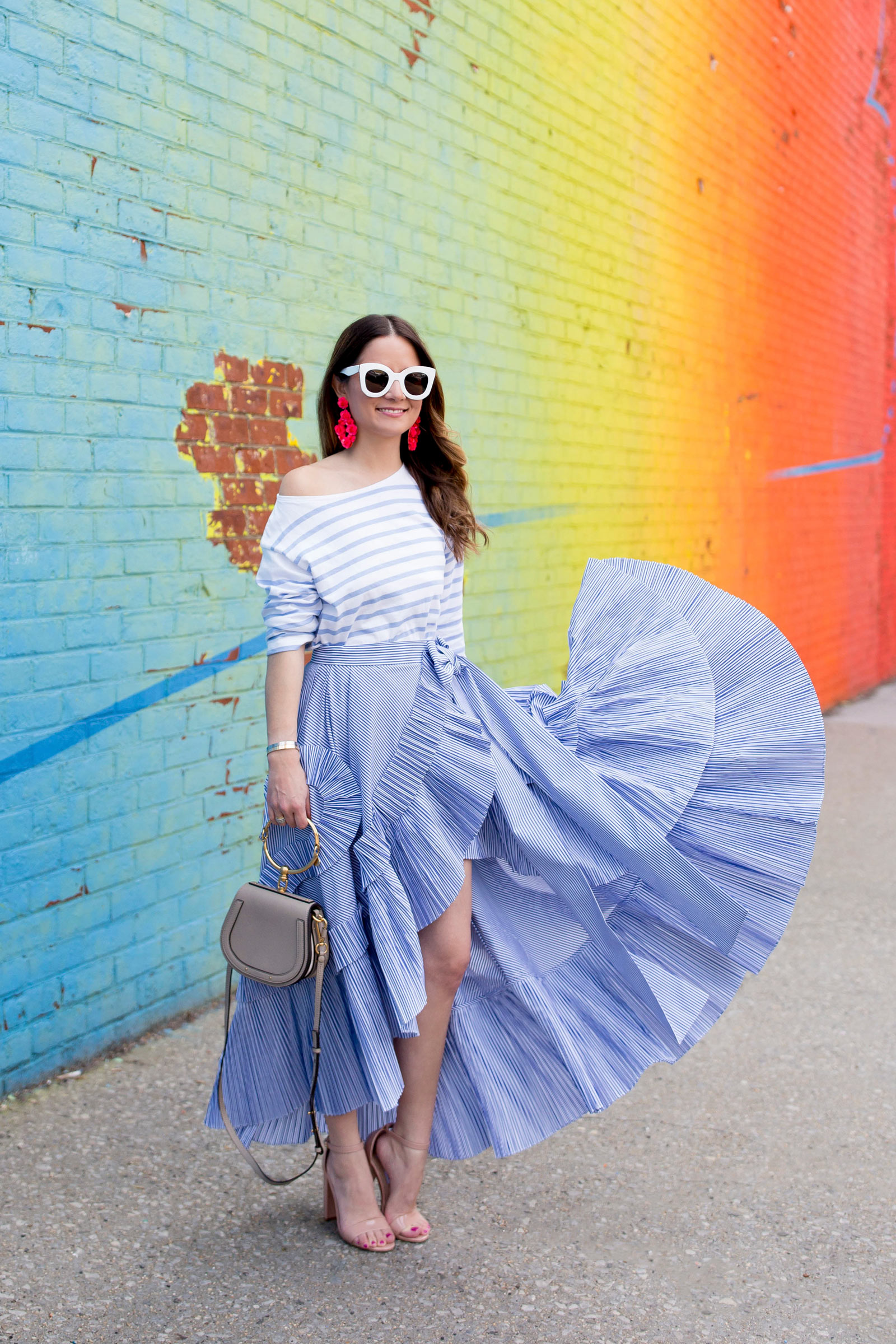 J. Crew Collection Stripe Ruffle Skirt