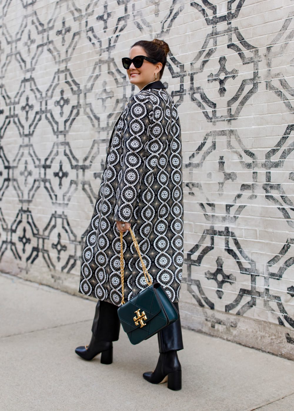 Tory Burch Black White Coat