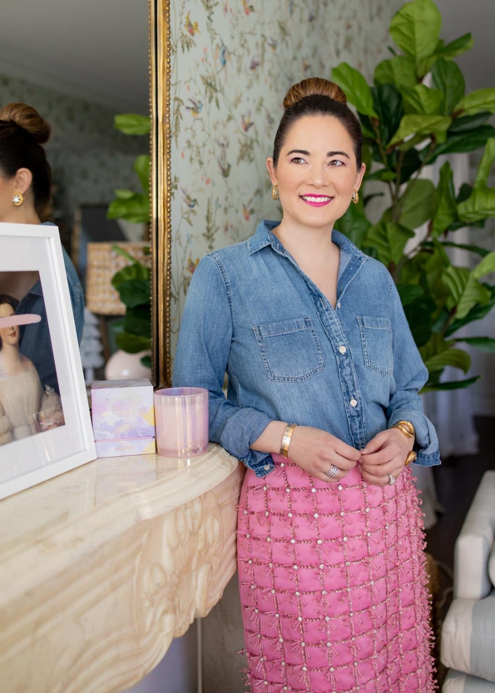 J Crew Pink Embellished Skirt