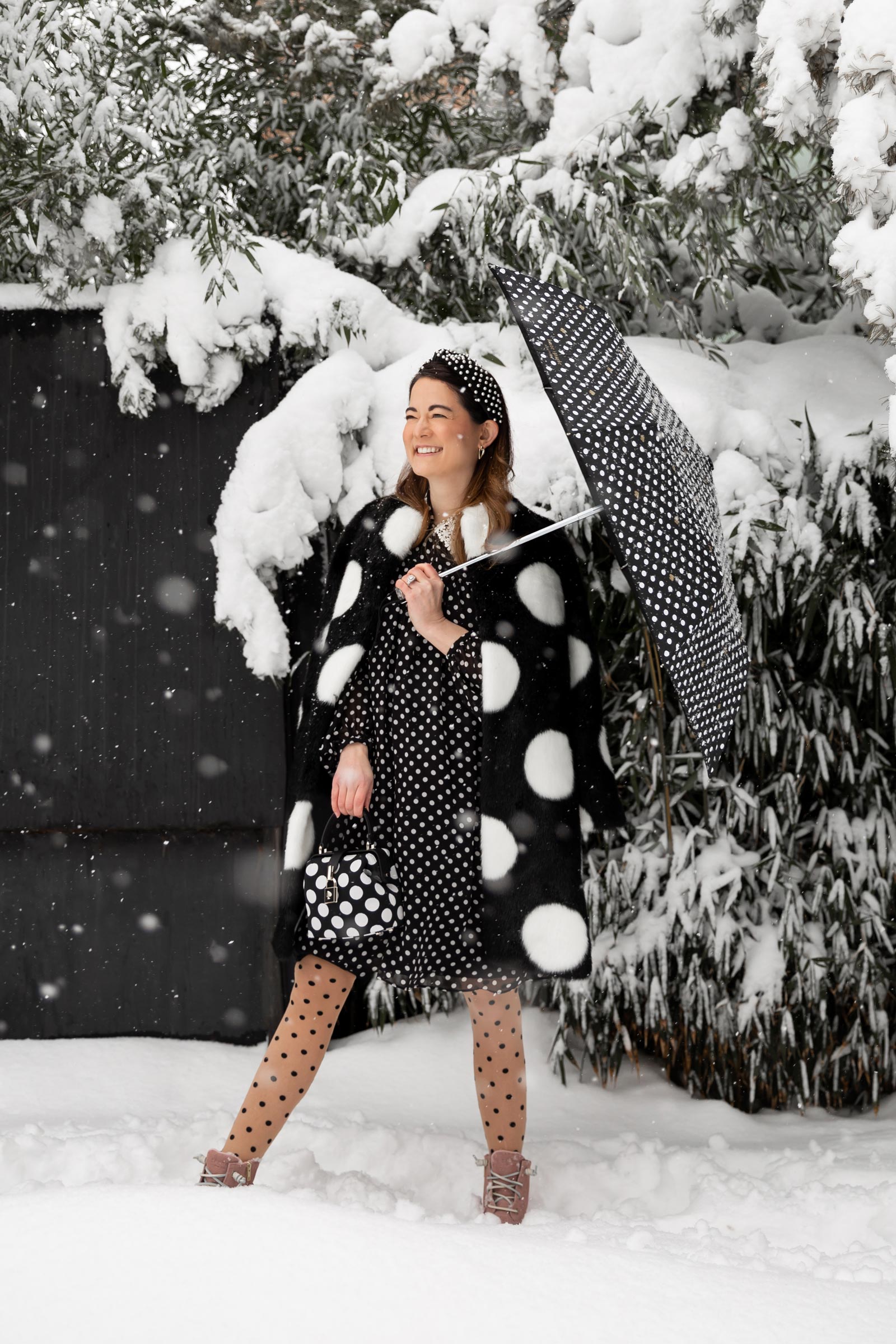 Kate Spade Polka Dot Faux Fur