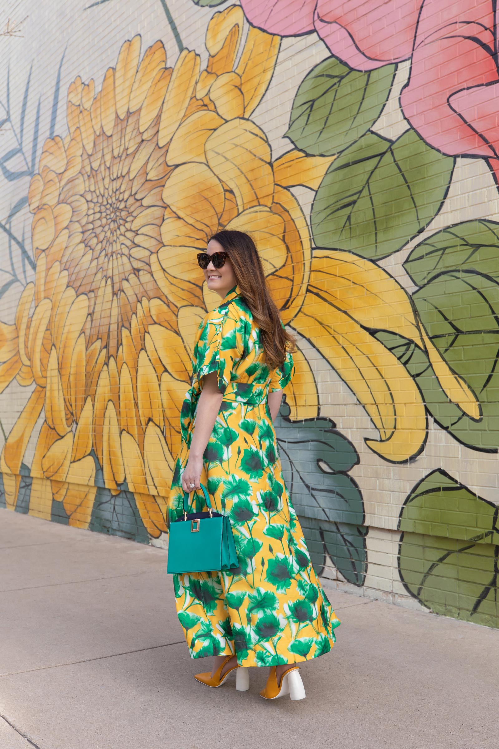 Yellow Floral Mural Chicago