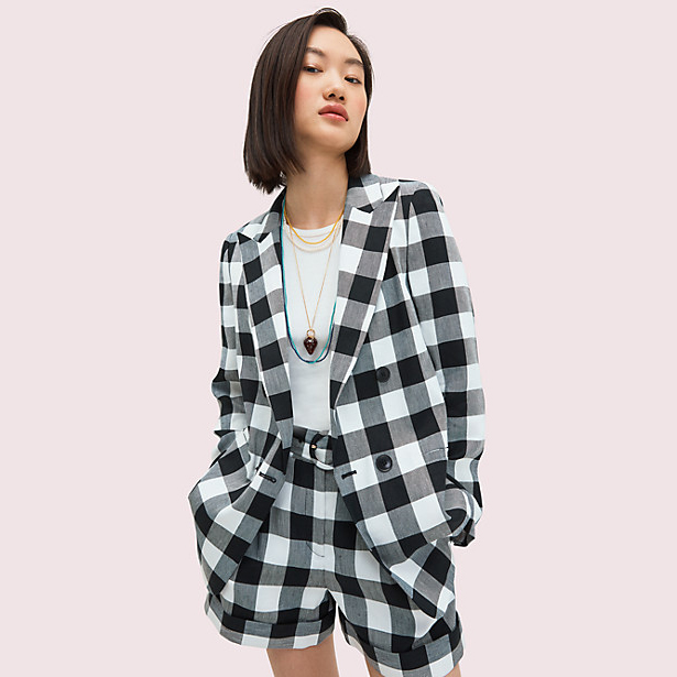 gingham blazer