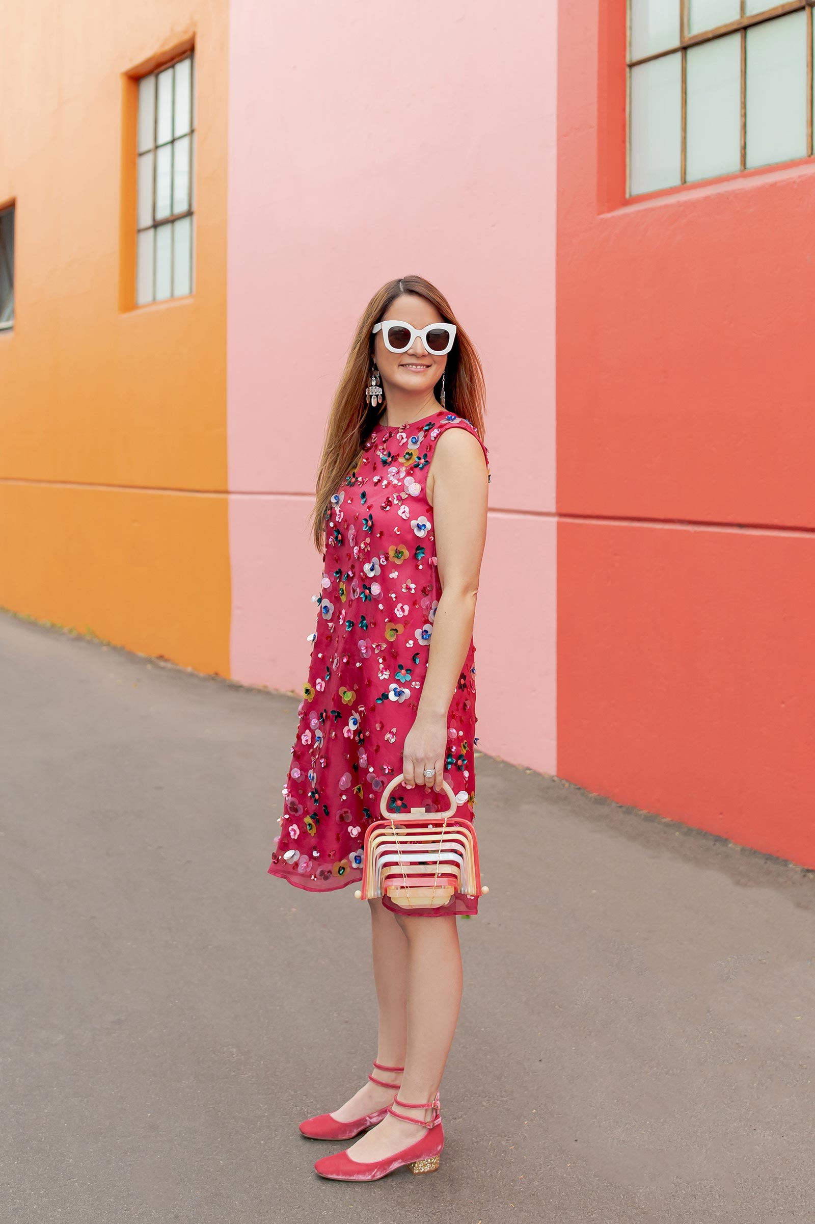 Mansur Gavriel Embellished Pink Dress