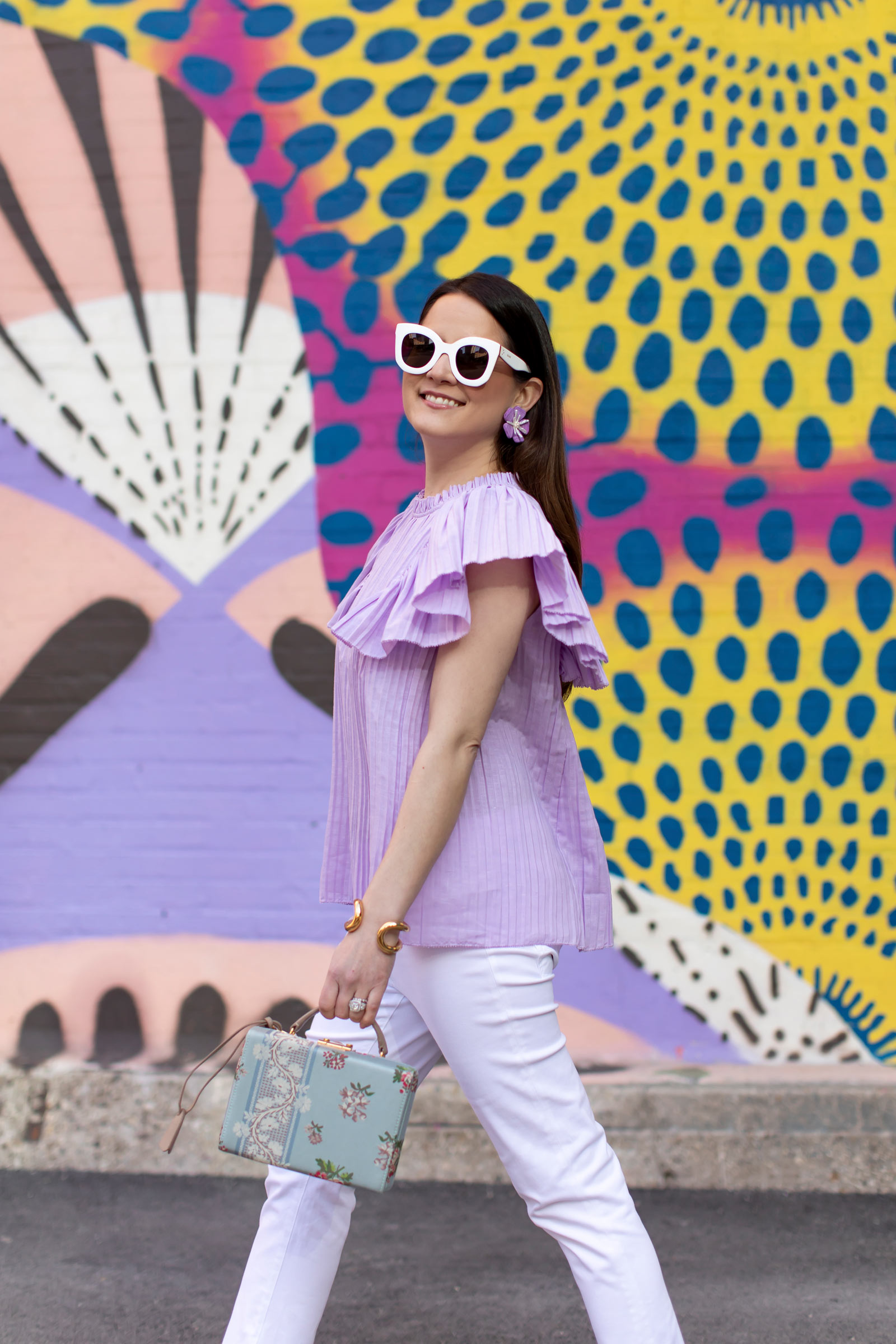 Lilac Pleated Top