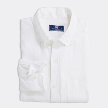 men's white linen shirt