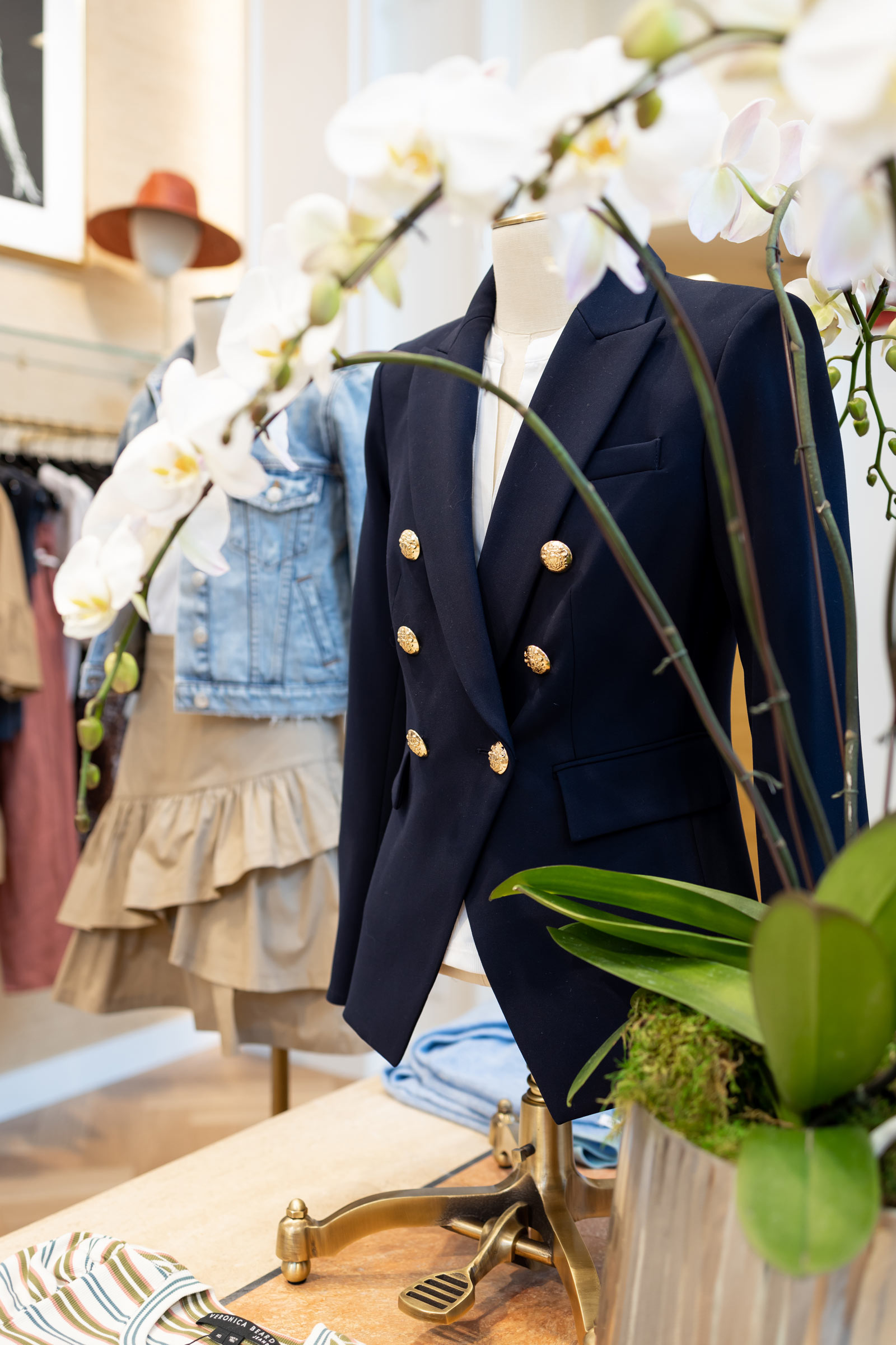 Veronica Beard Navy Blazer Gold Buttons