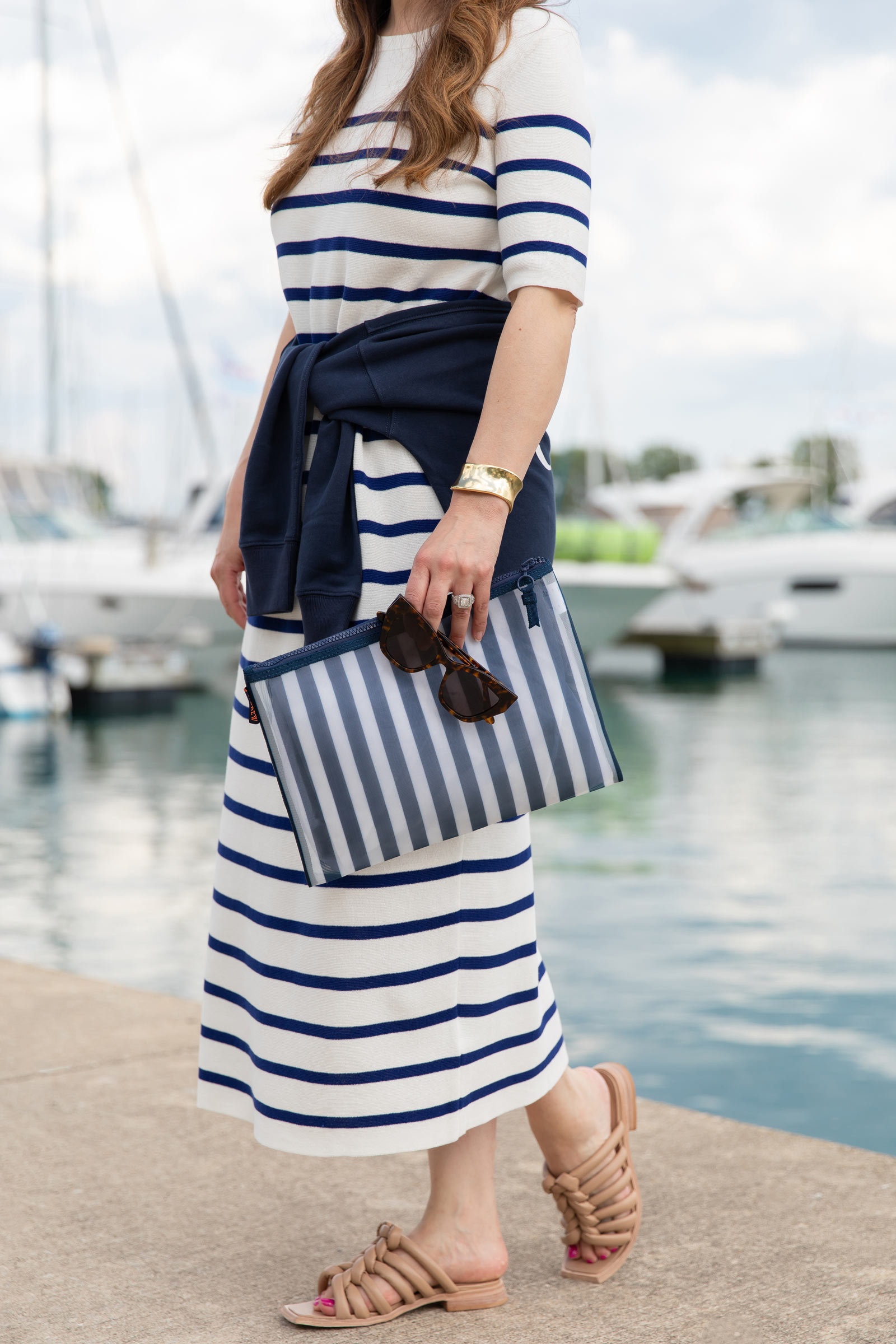 J Crew Stripe Clutch