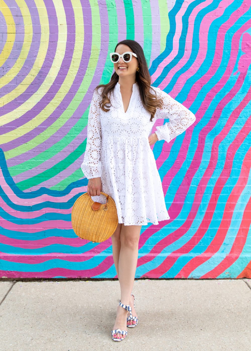 Jennifer Lake White Eyelet Dress