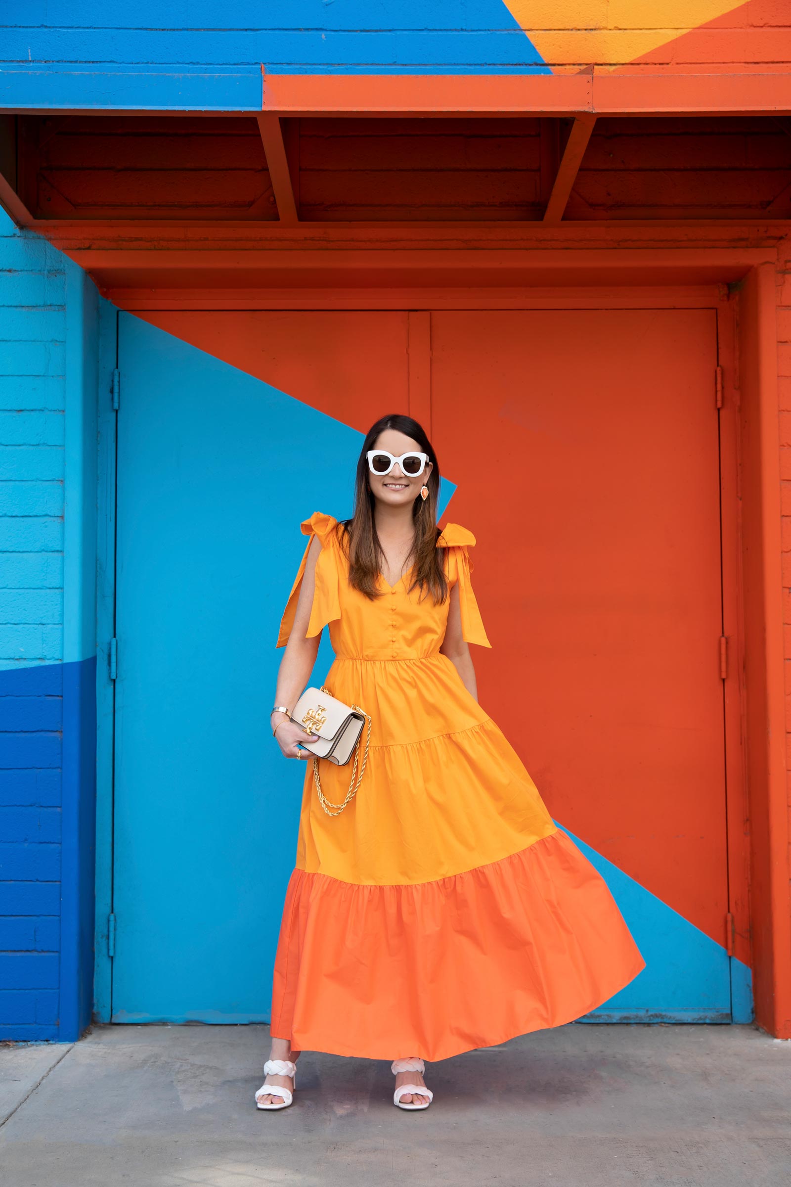 Orange Yellow Tiered Dress