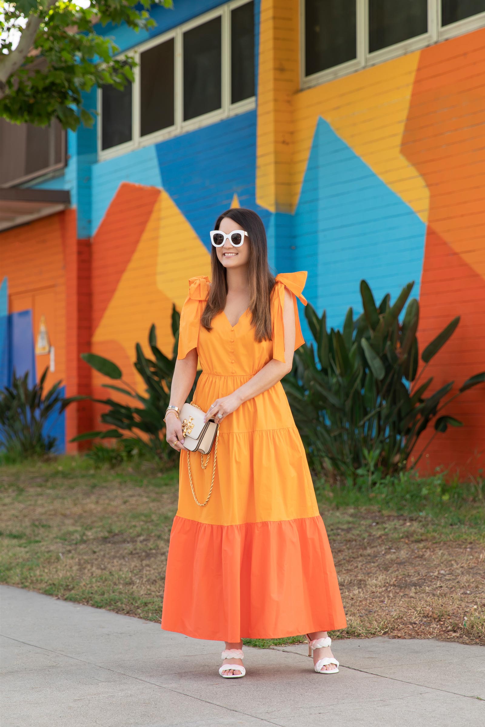 Rent the Runway Orange Tiered Dress