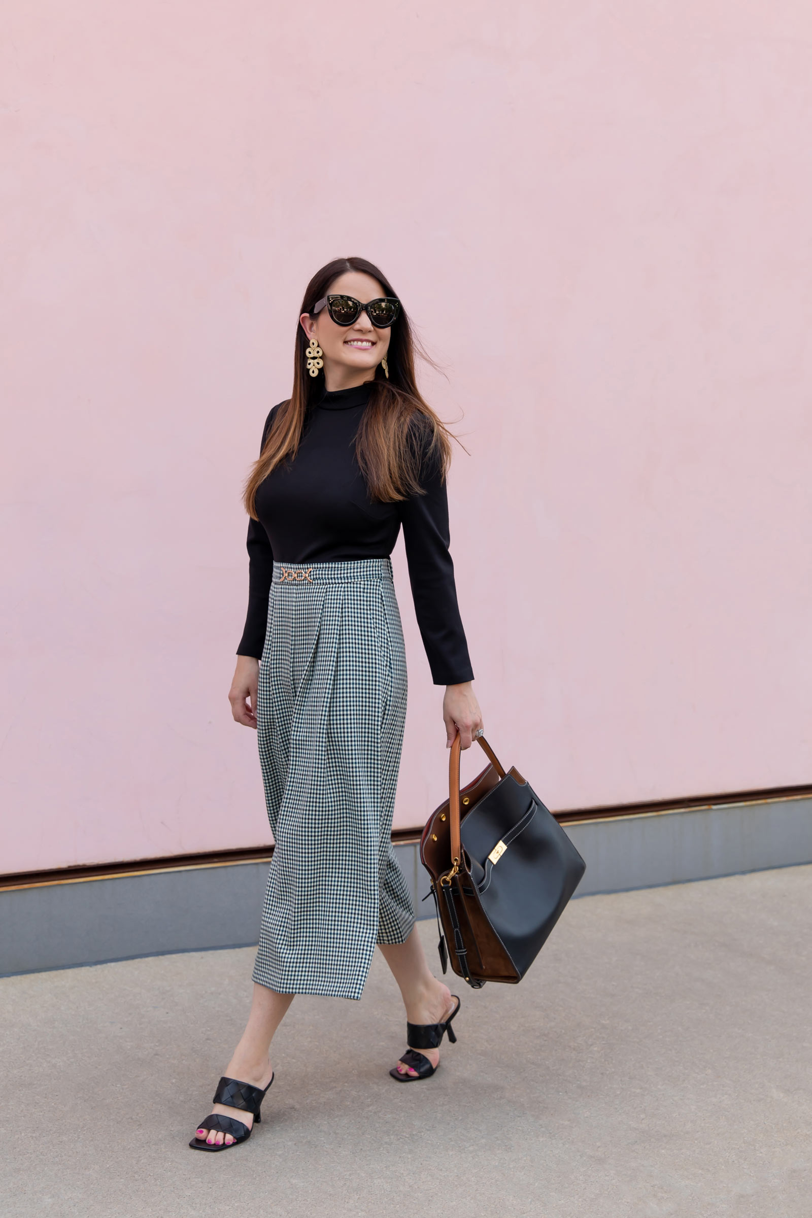 Eliza J Plaid Wide Leg Jumpsuit