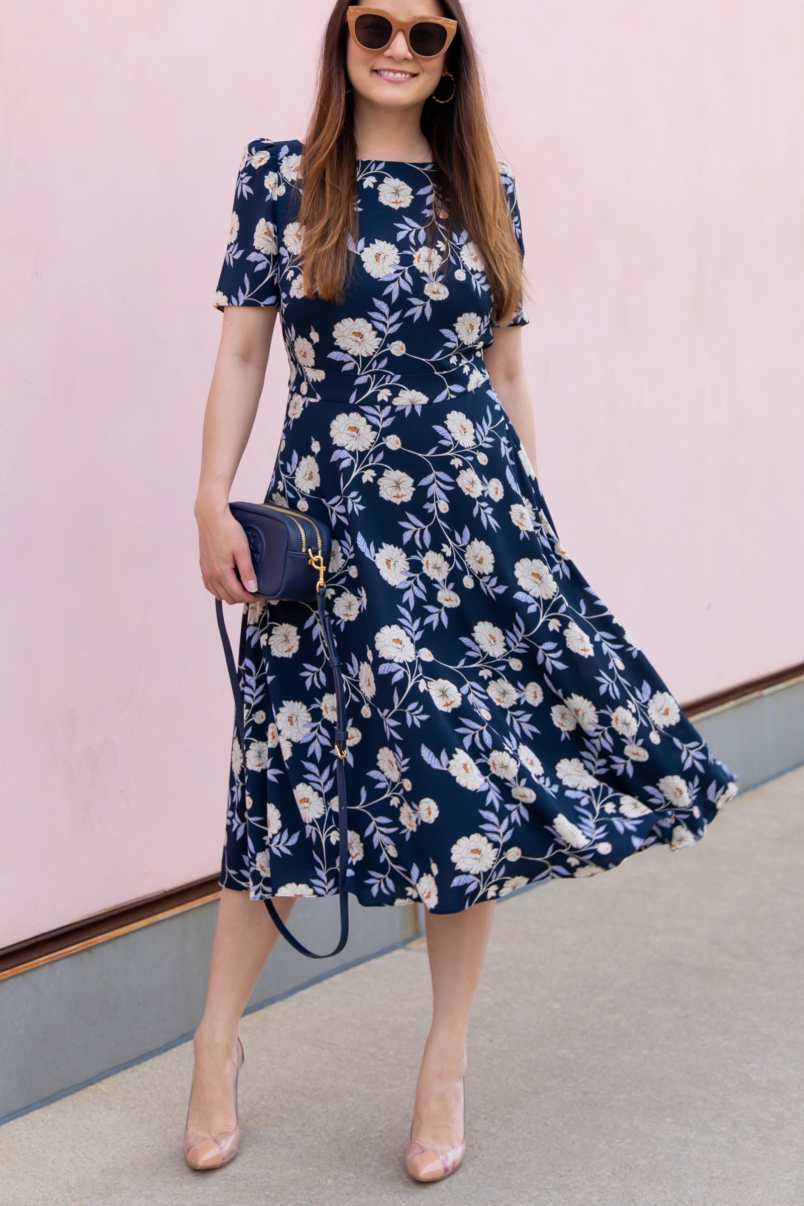 Harper Rose Floral Puff Sleeve Fit Flare Dress