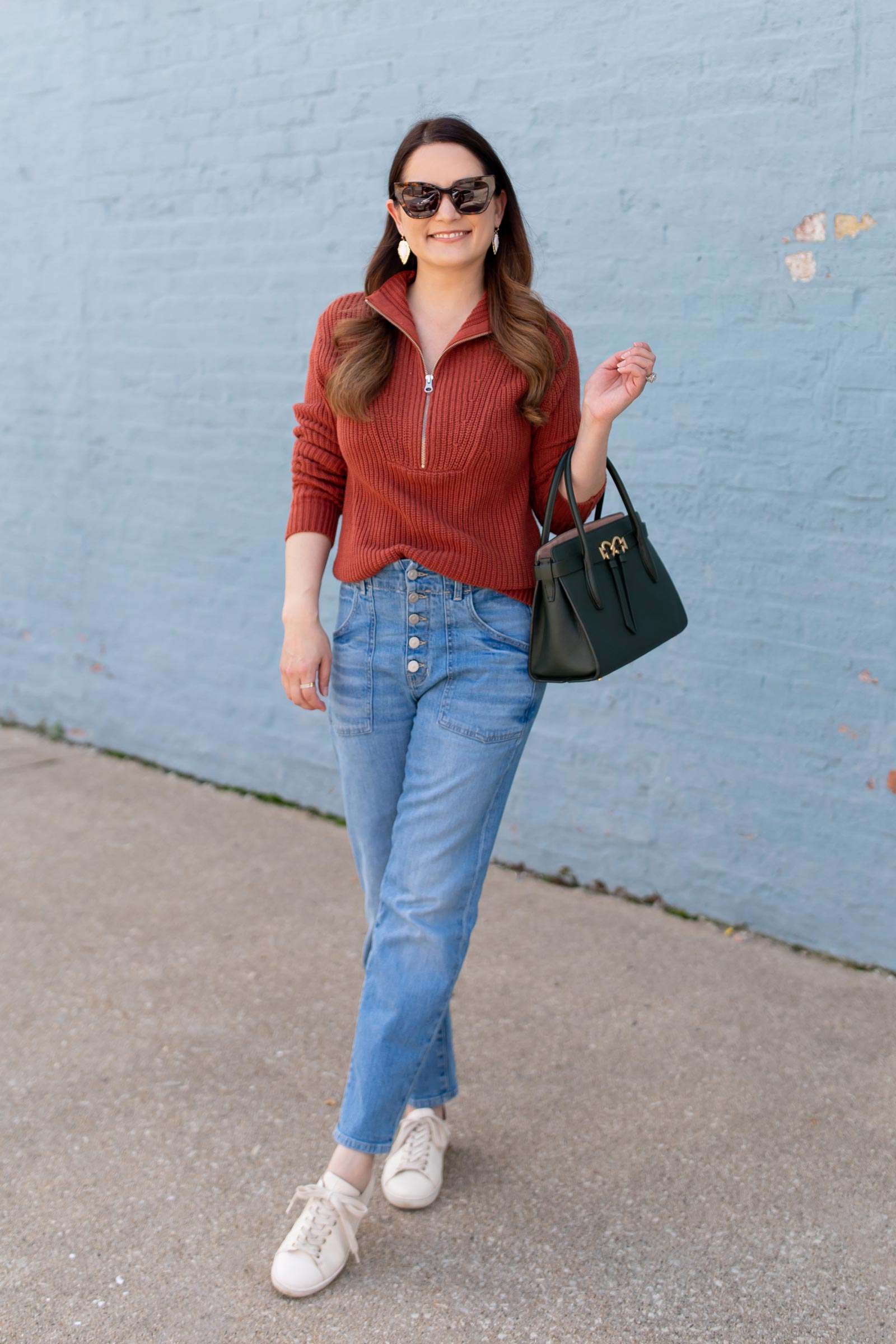 Jennifer Lake Veronica Beard Half-Zip Sweater