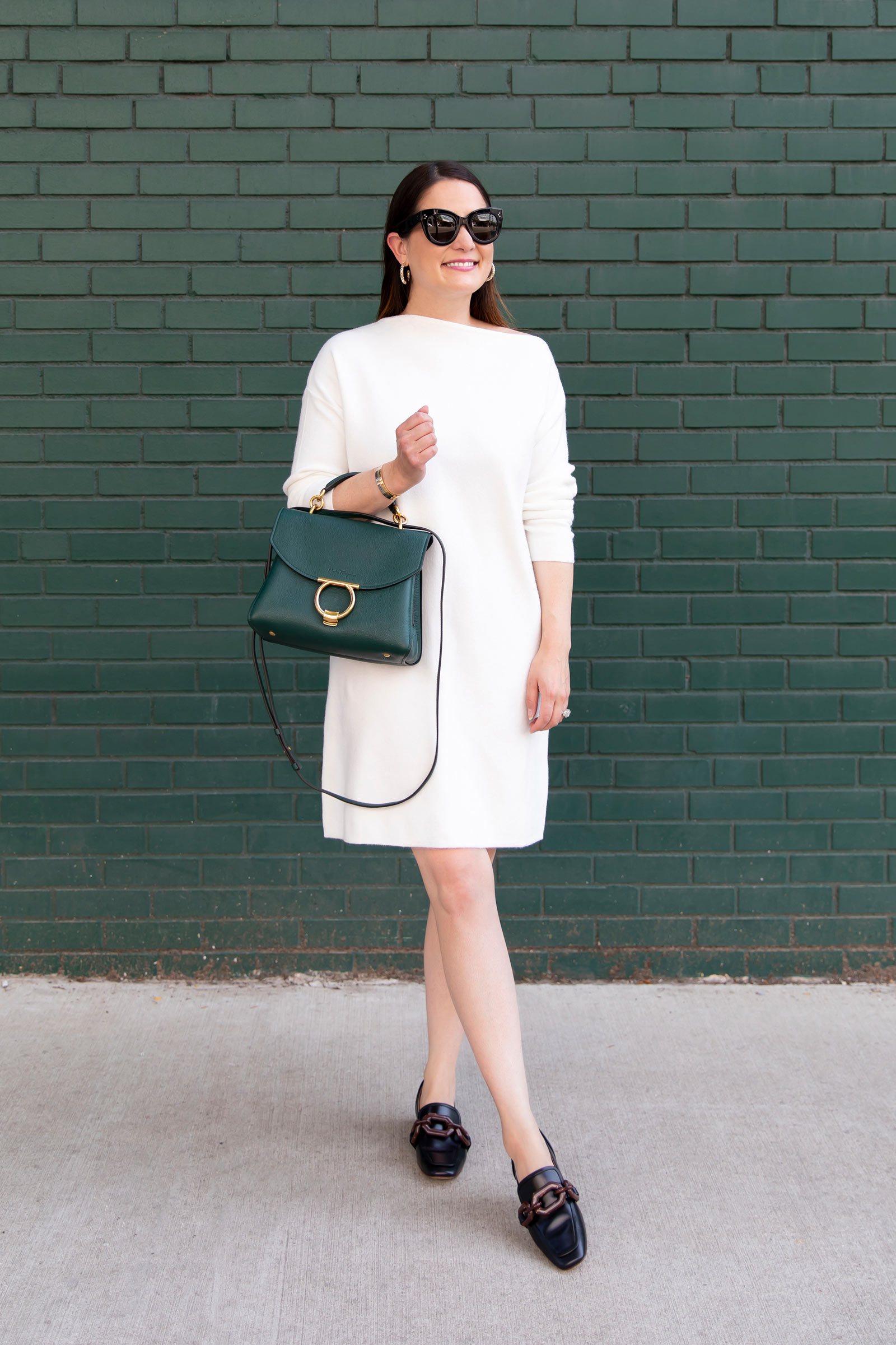 Treasure Bond White Sweater Dress