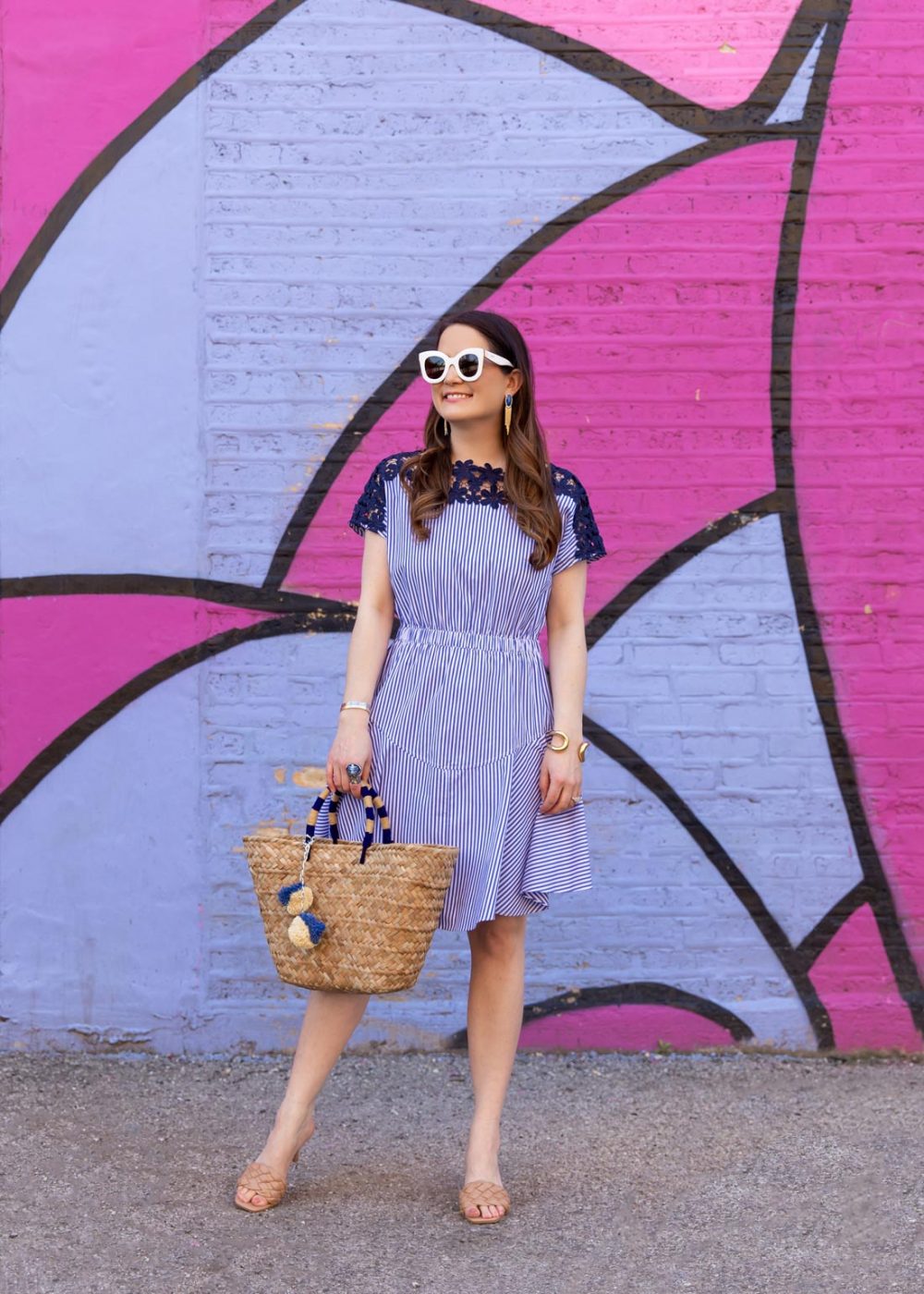 jennifer lake milly navy stripe dress