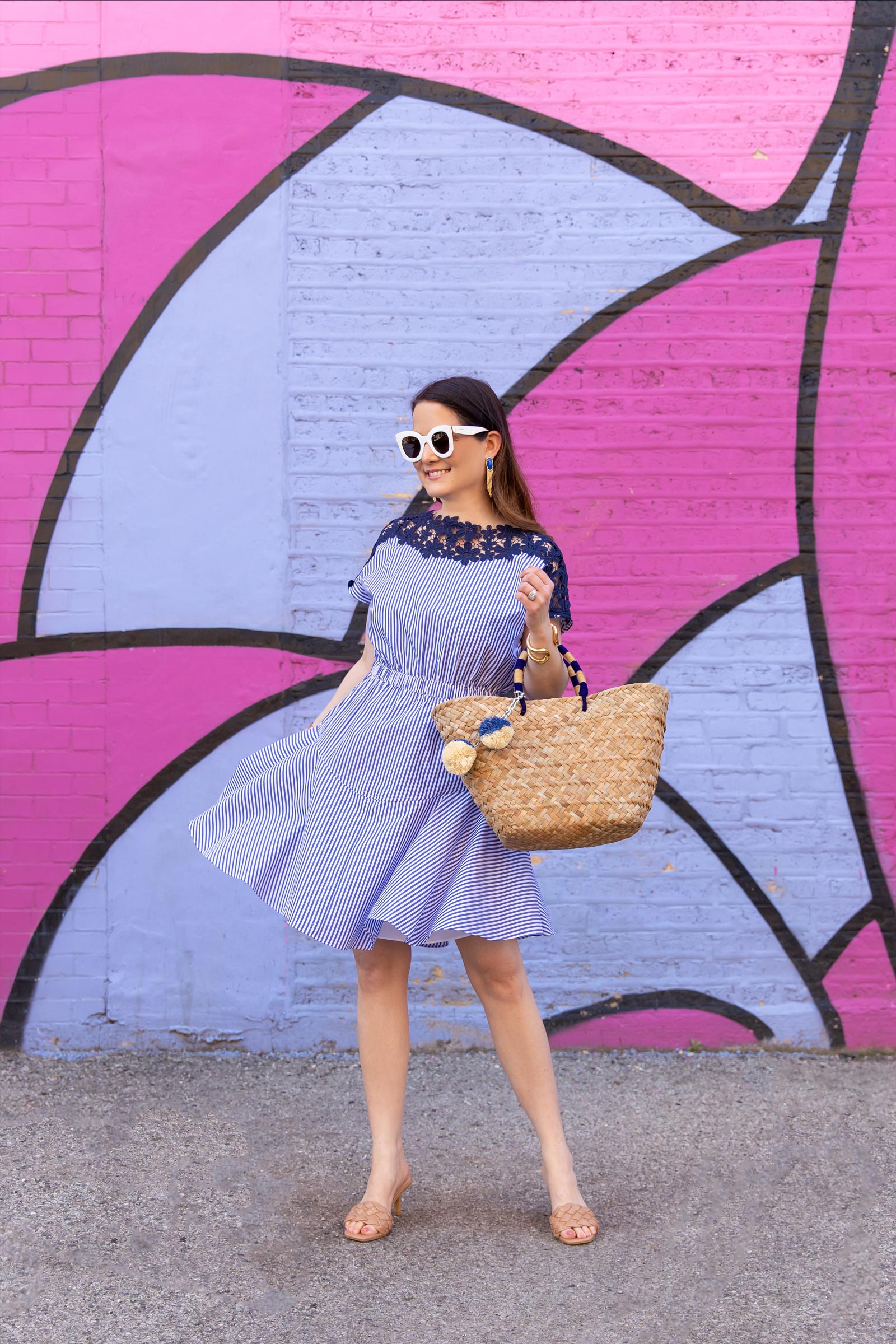 milly lace stripe dress