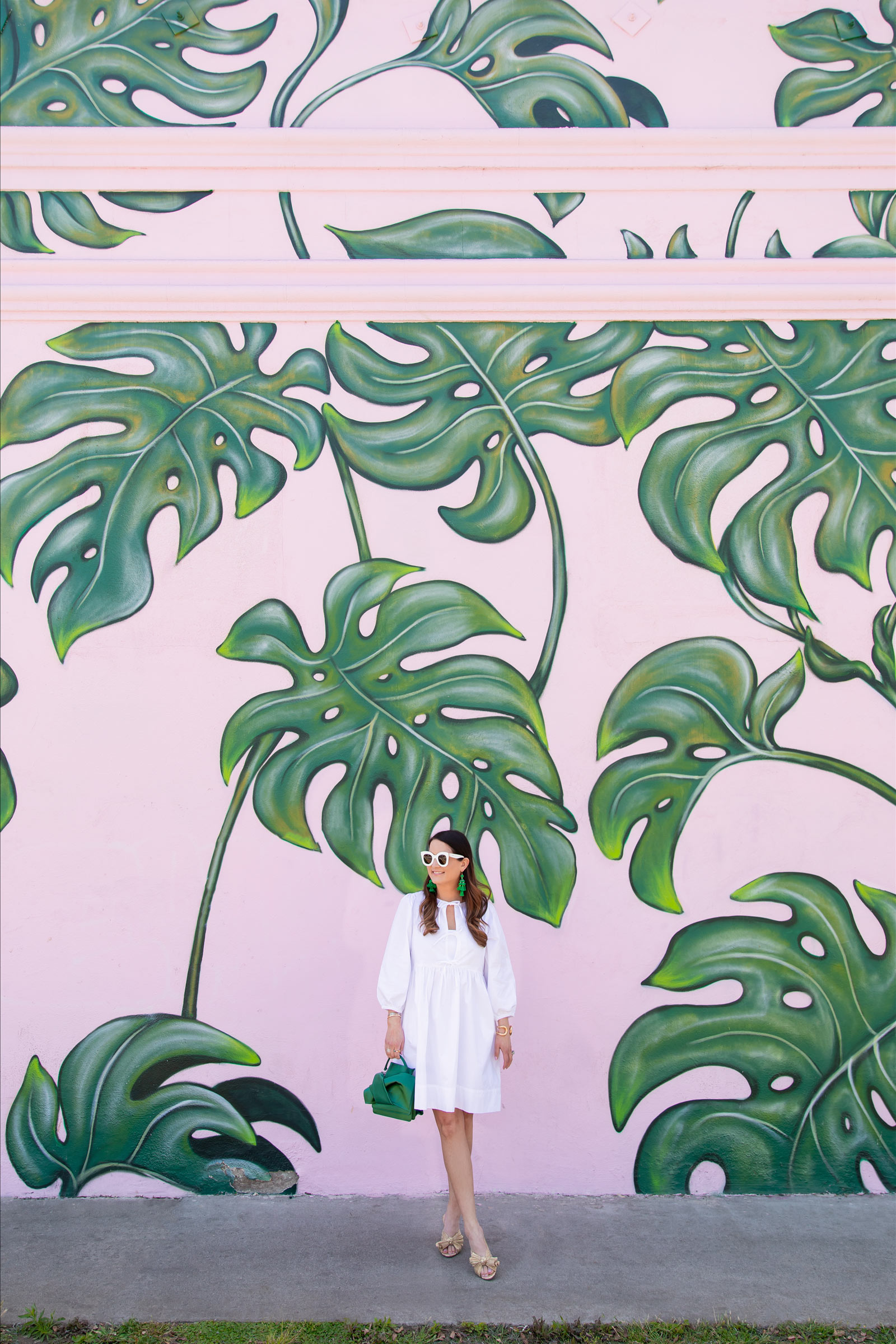 Pink Leaf Mural Los Angeles