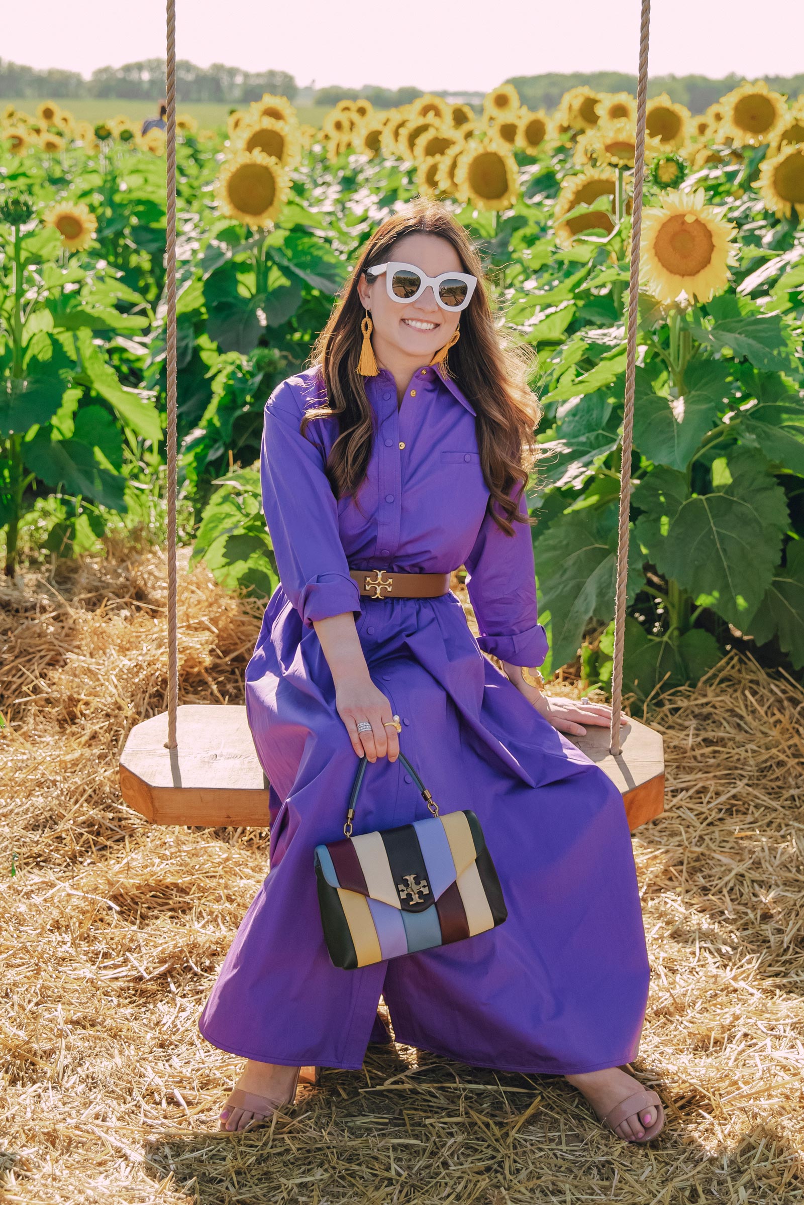 sunflower field swing