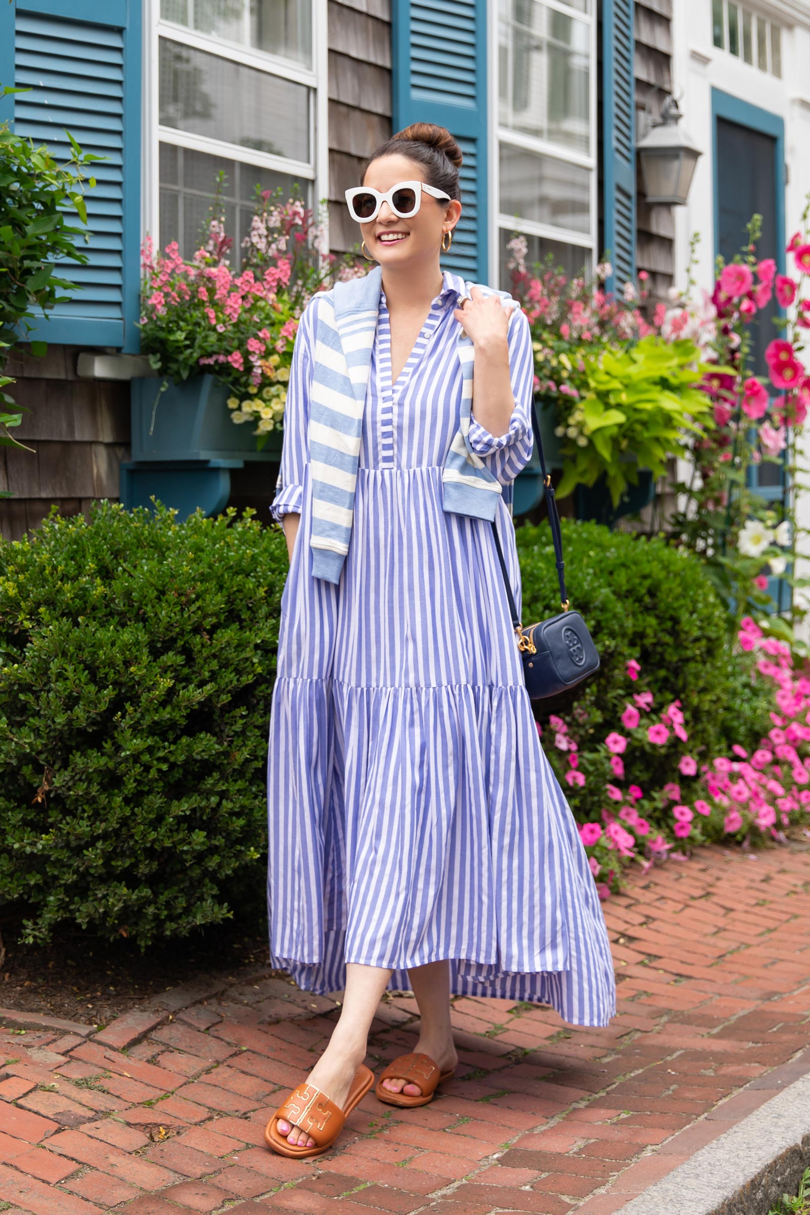 vineyard vines blue stripe shirtdress