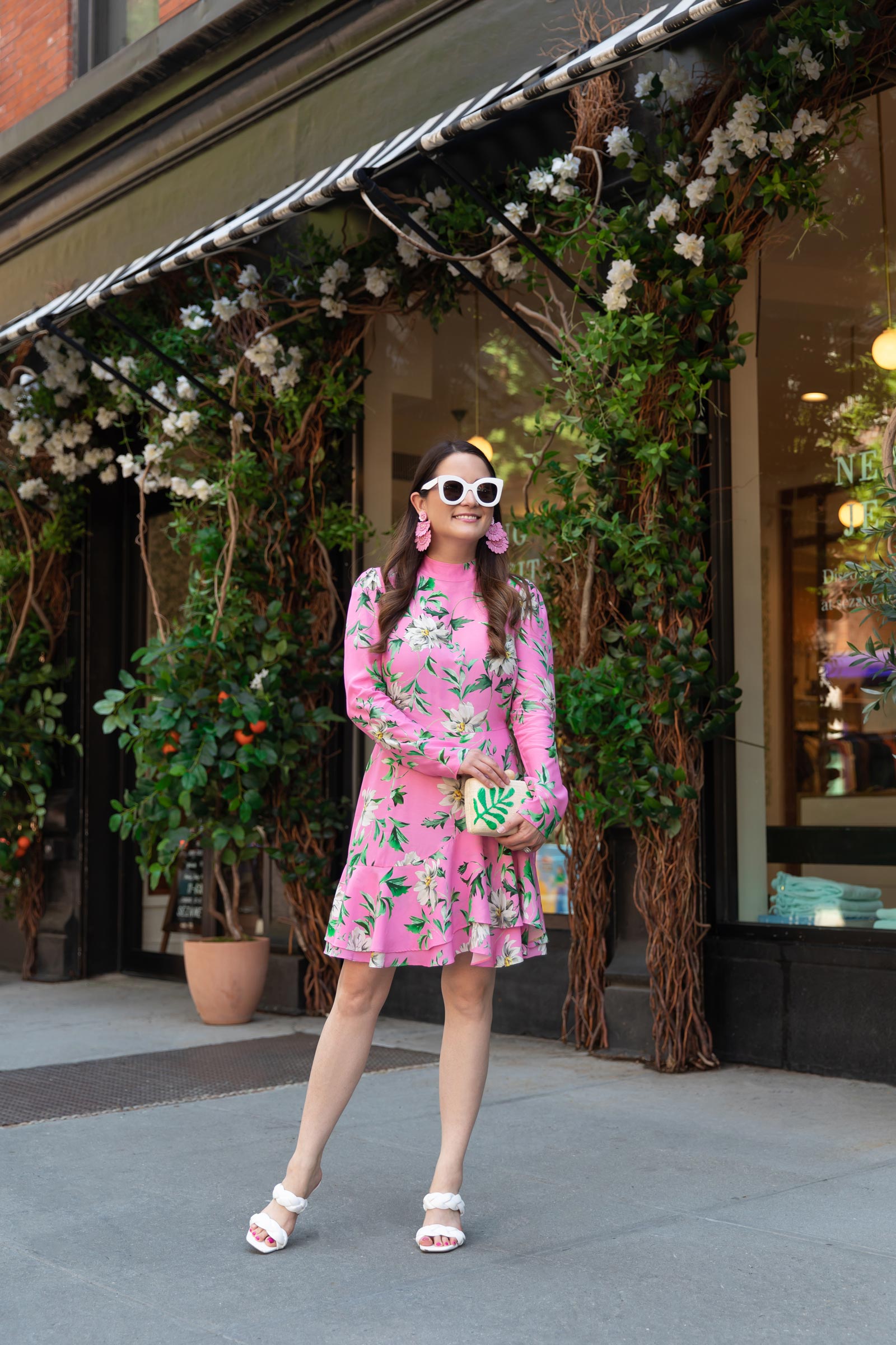 yumi kim pink floral mini dress