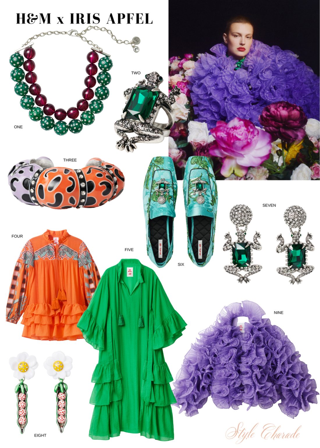 Ensemble Jupe Maxi + Chemise IRIS APFEL X H&M - Taille 40 Et M, Motif Floral, NEUF Avec étiquettes