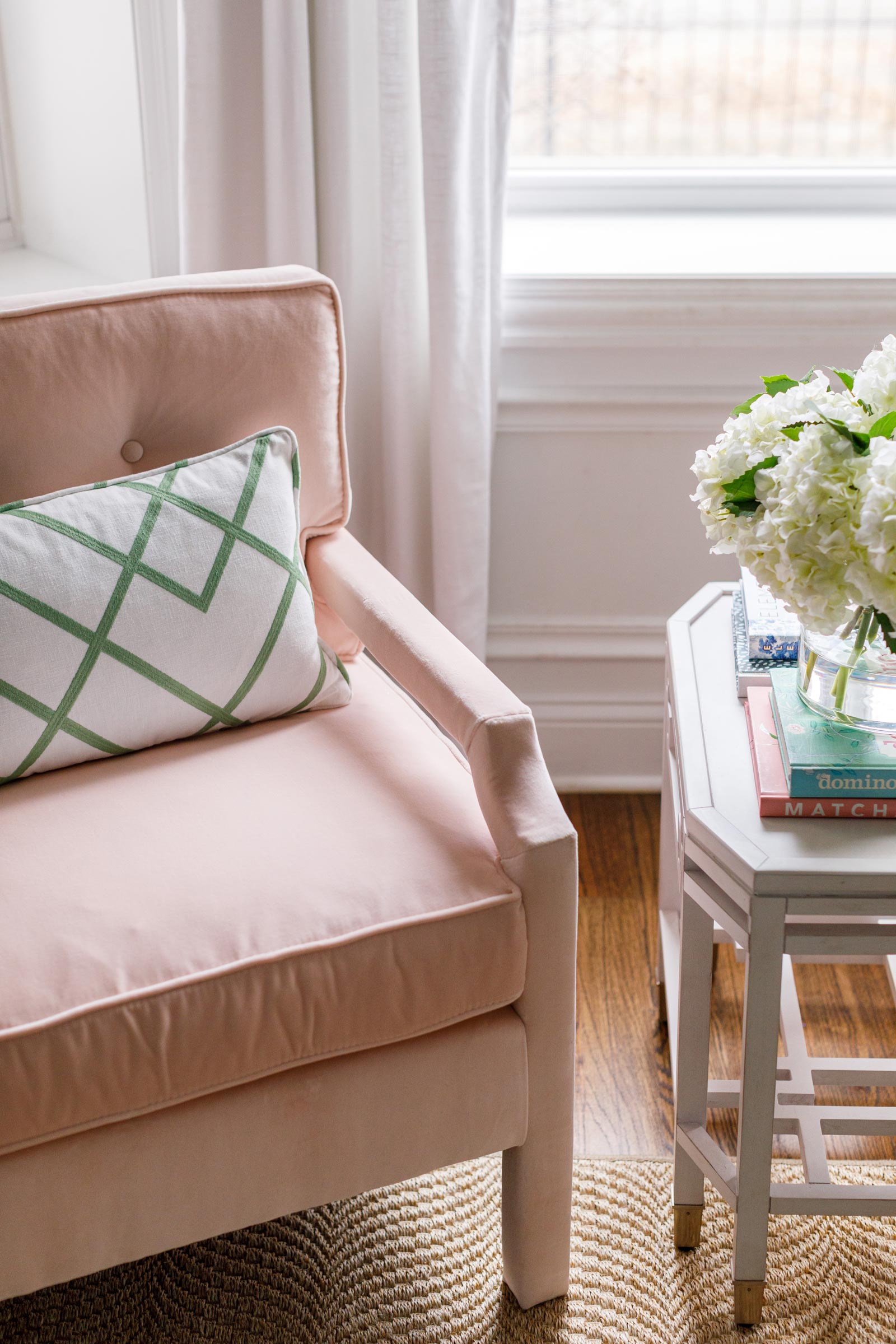 Ballard Designs Pink Velvet Chair