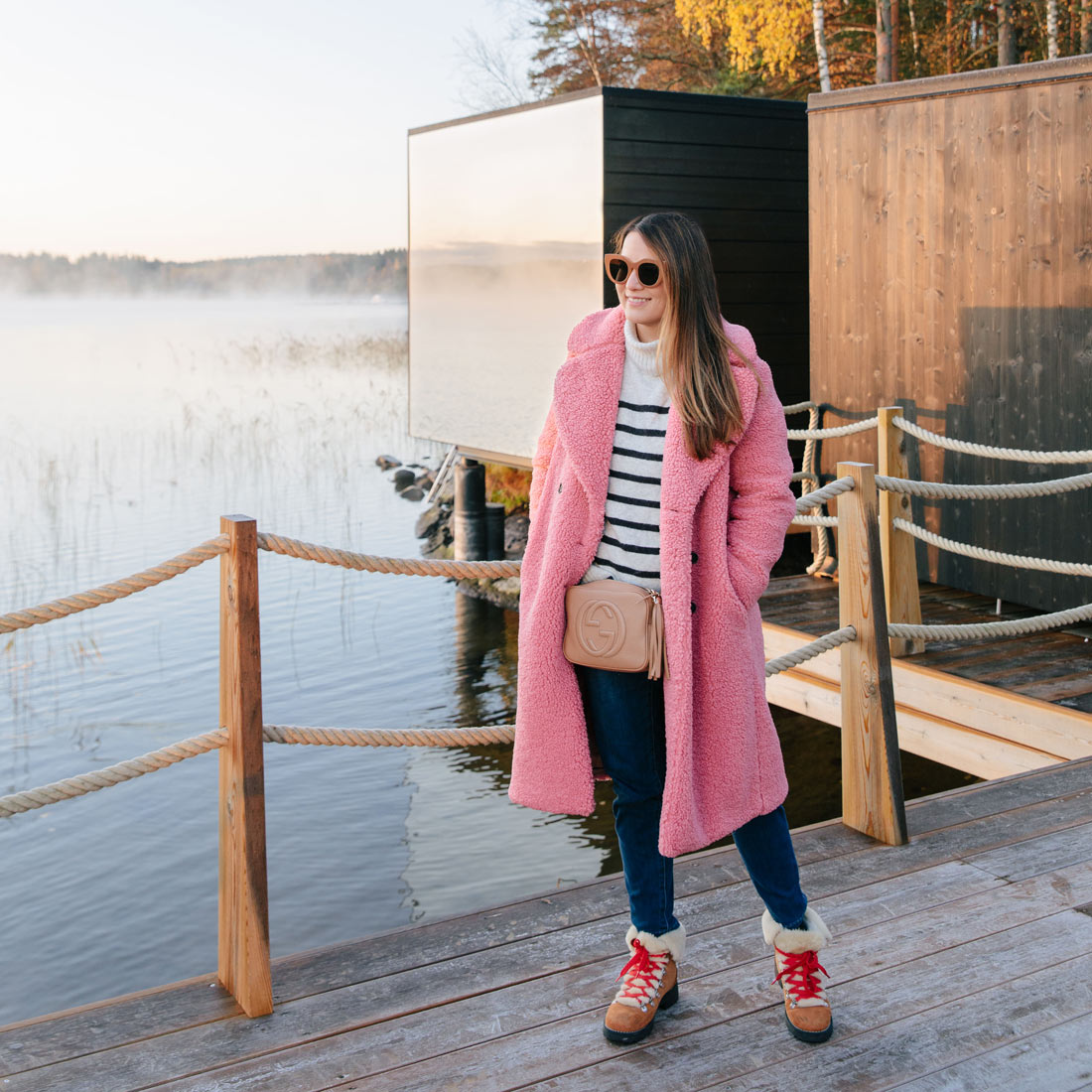 j crew nordic boots pink