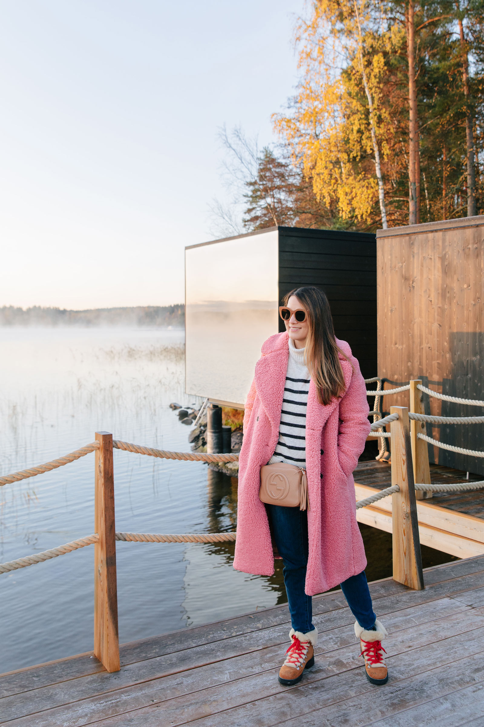 Jennifer Lake Pink Sherpa Coat