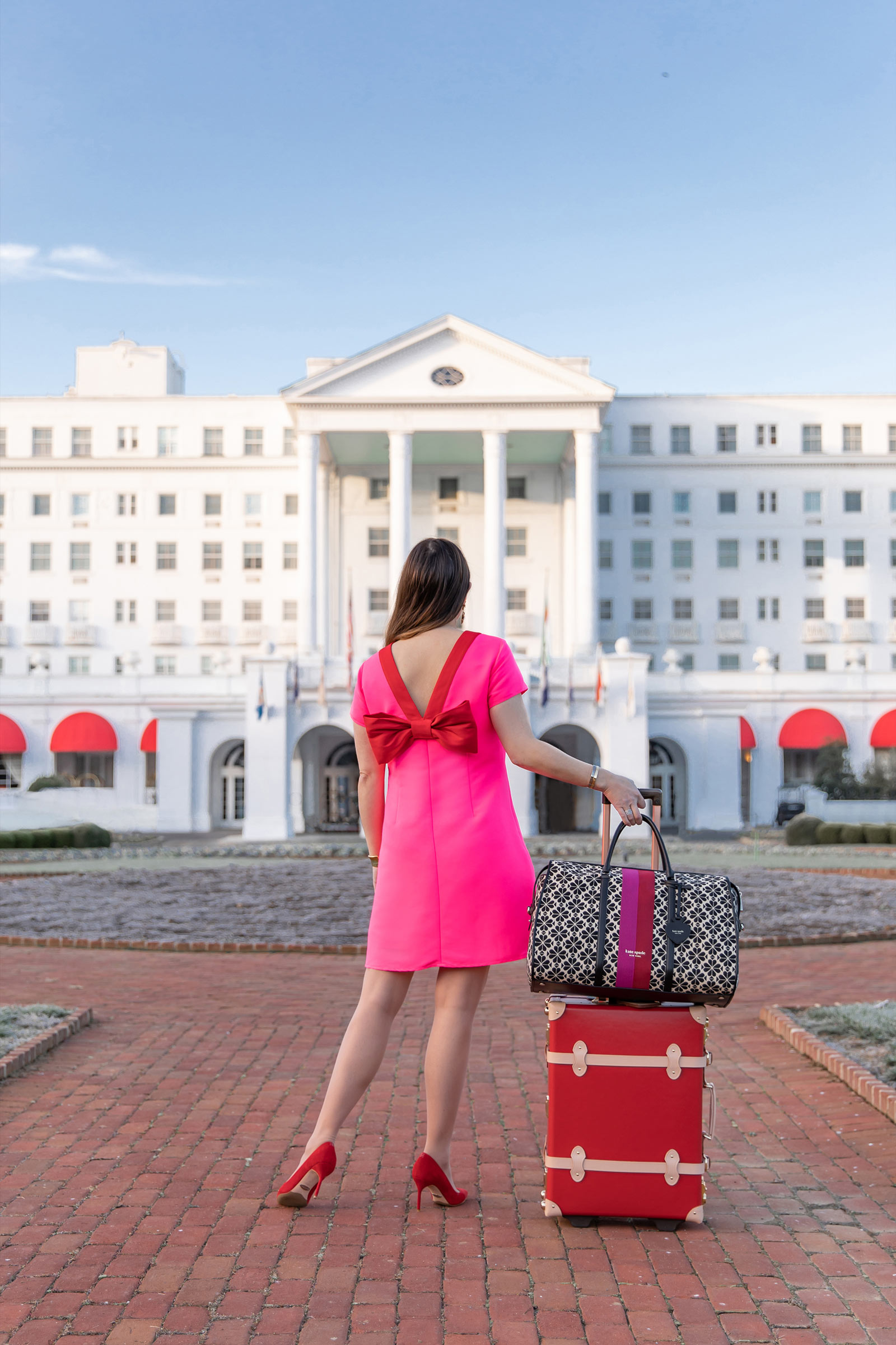 Pink Red Bow Back Dress