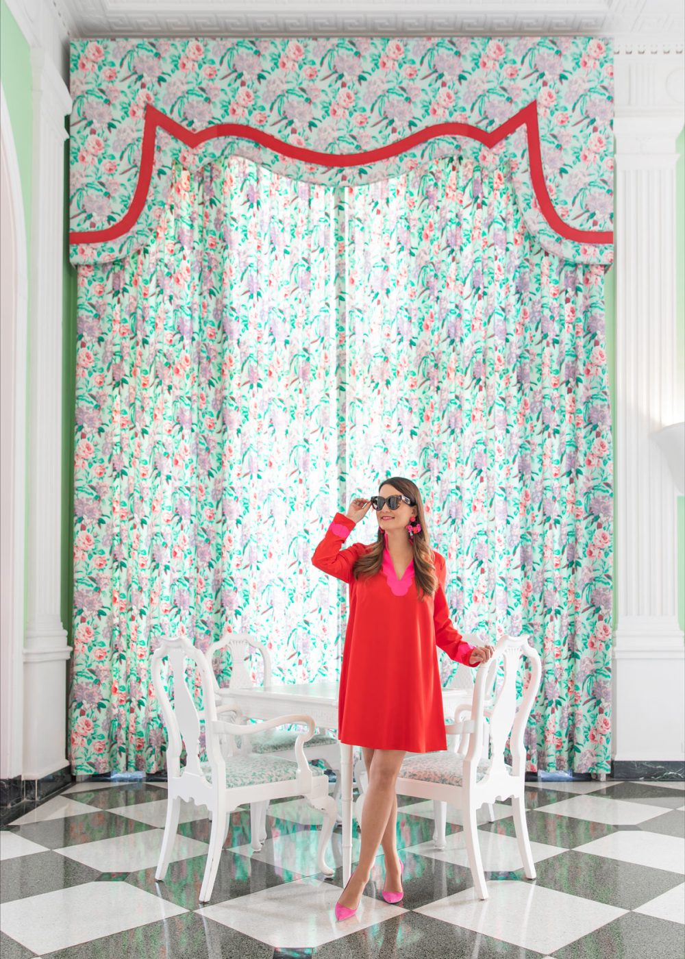 Pink Red Tunic Dress