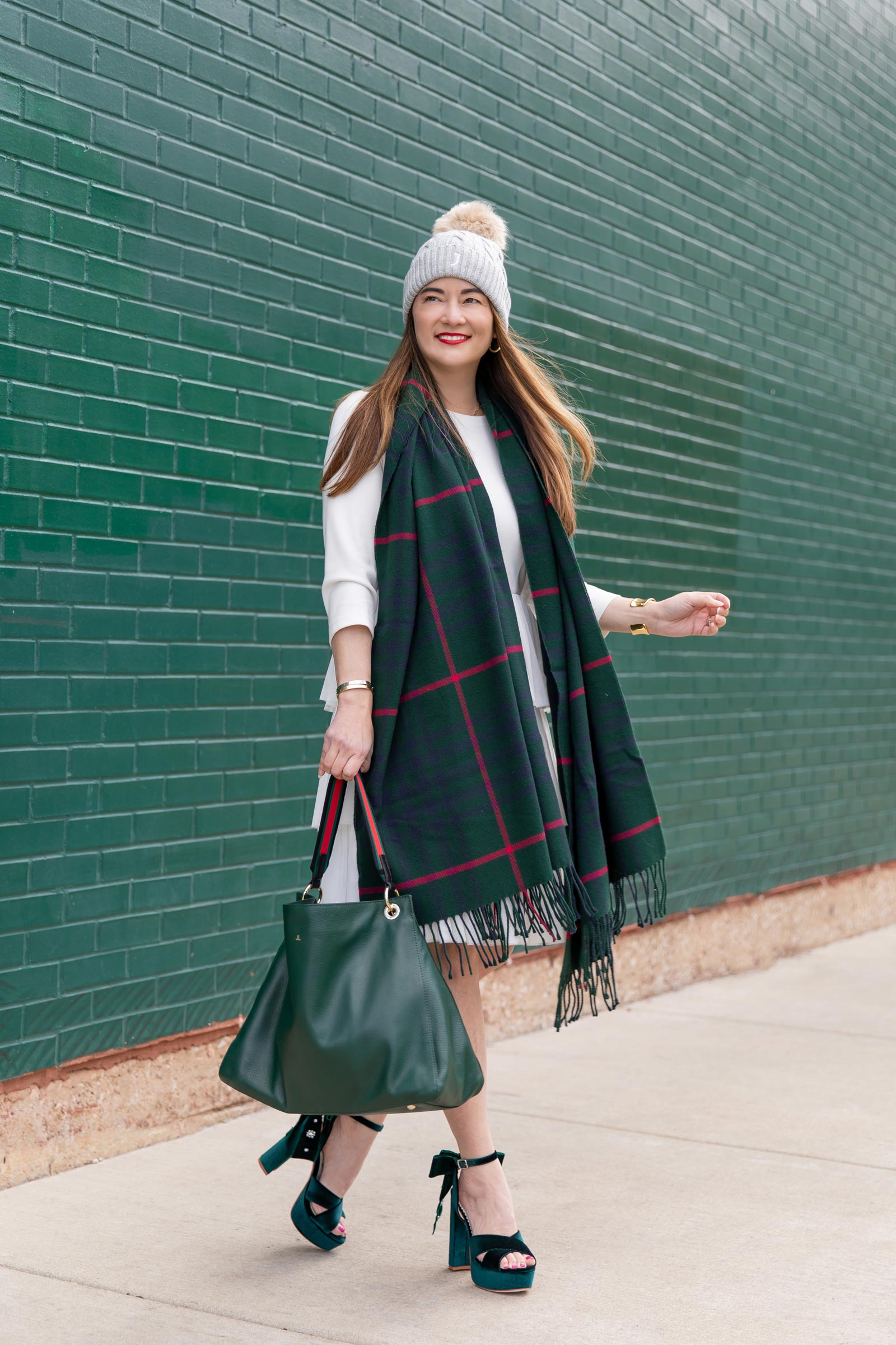 Jennifer Lake green Tartan Scarf