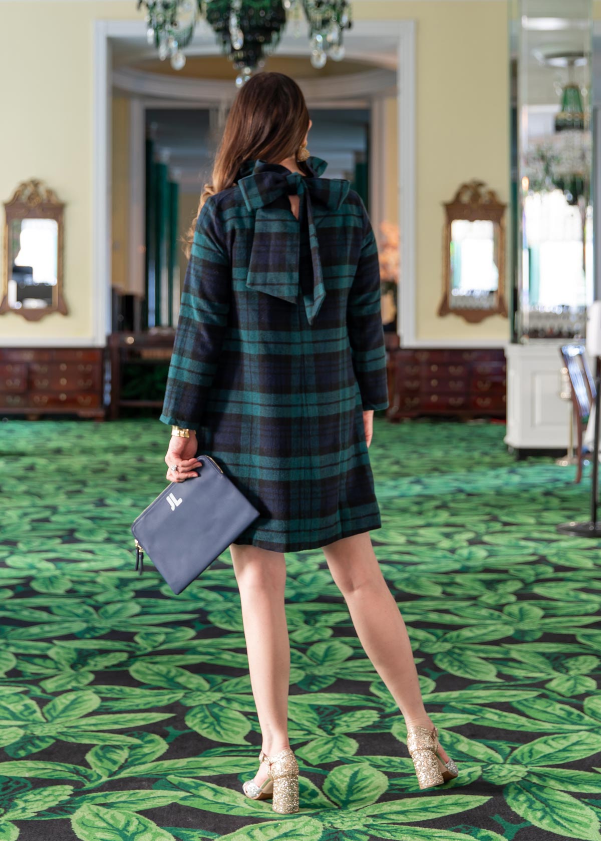 tuckernuck green plaid dress ZARA. Green linen-effect midi dress. TM – Hibuy market main image 0