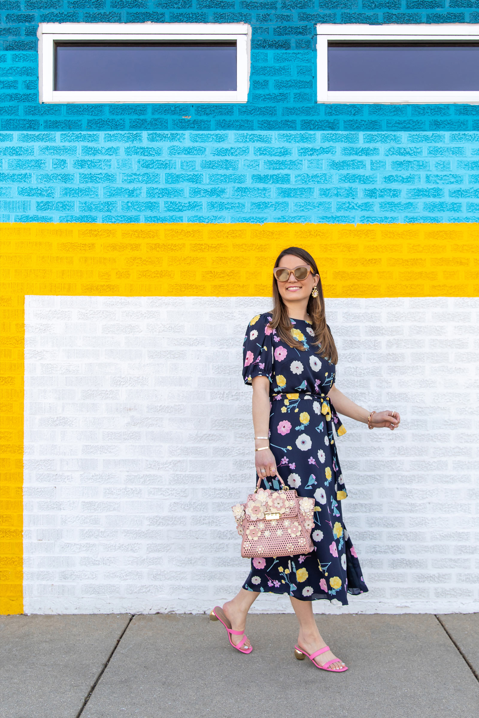 Jennifer Lake Navy Floral Dress