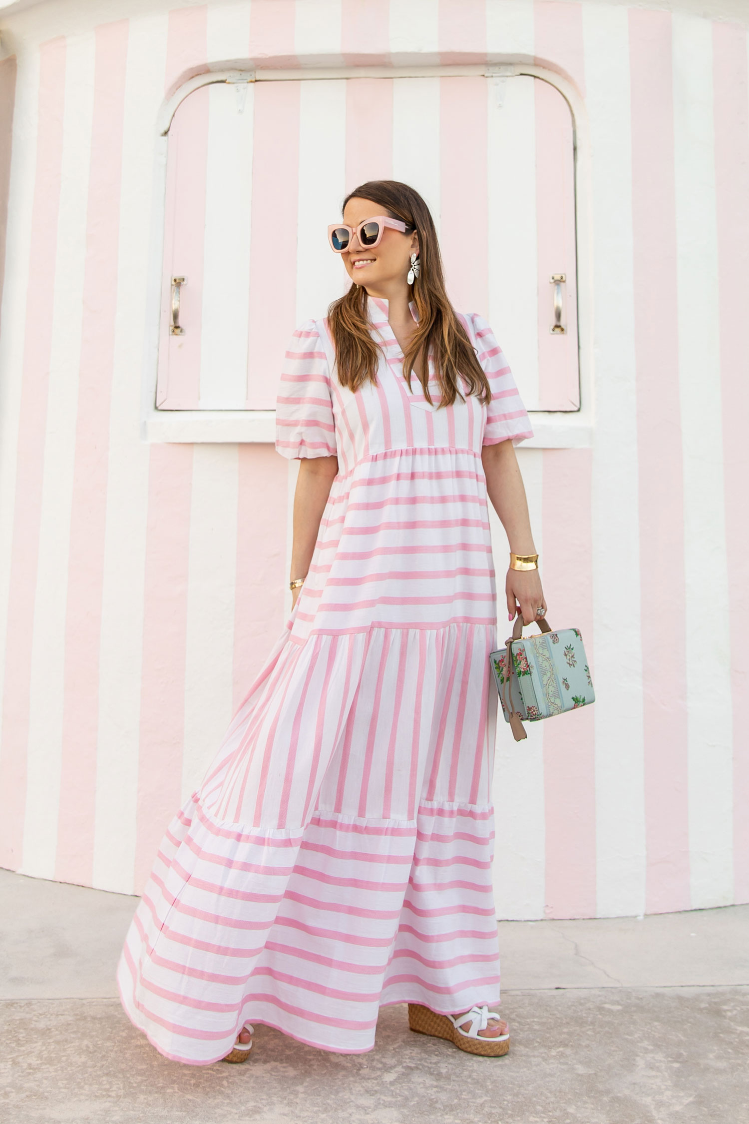 Jennifer Lake Pink Stripe Maxi