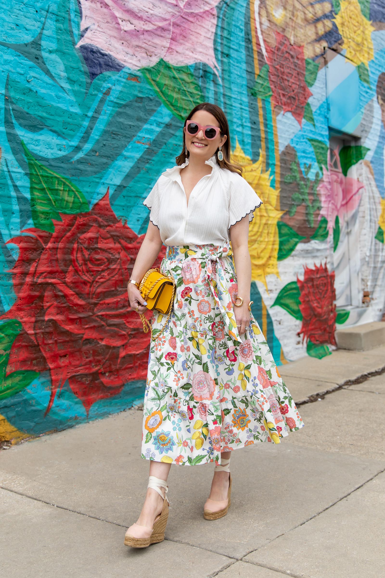 Crosby by Mollie Burch Floral Midi Skirt Outfit