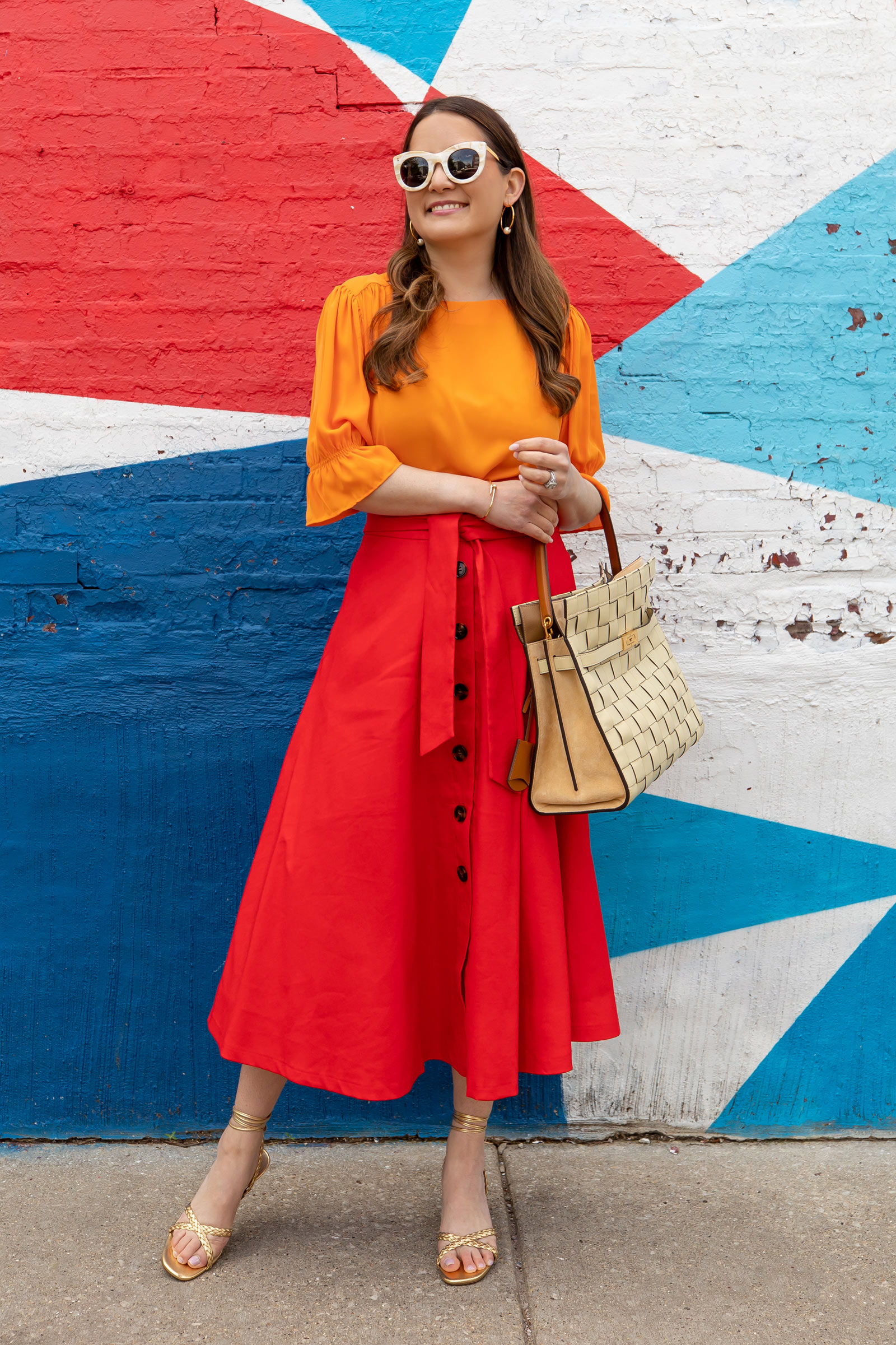 Ann Taylor Orange Red Outfit