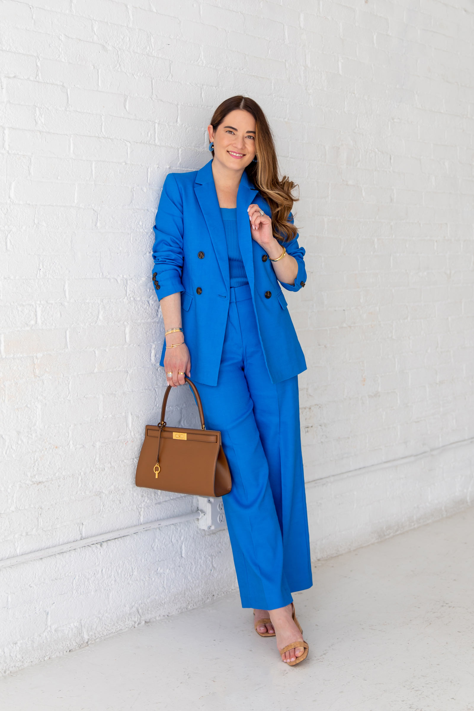 Ann Taylor Blue Linen Suit