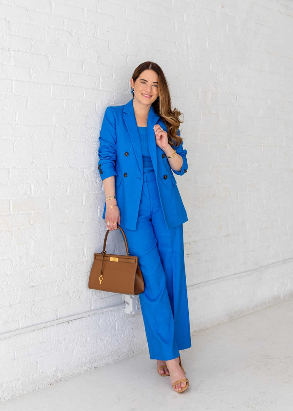 Ann Taylor Blue Linen Pantsuit