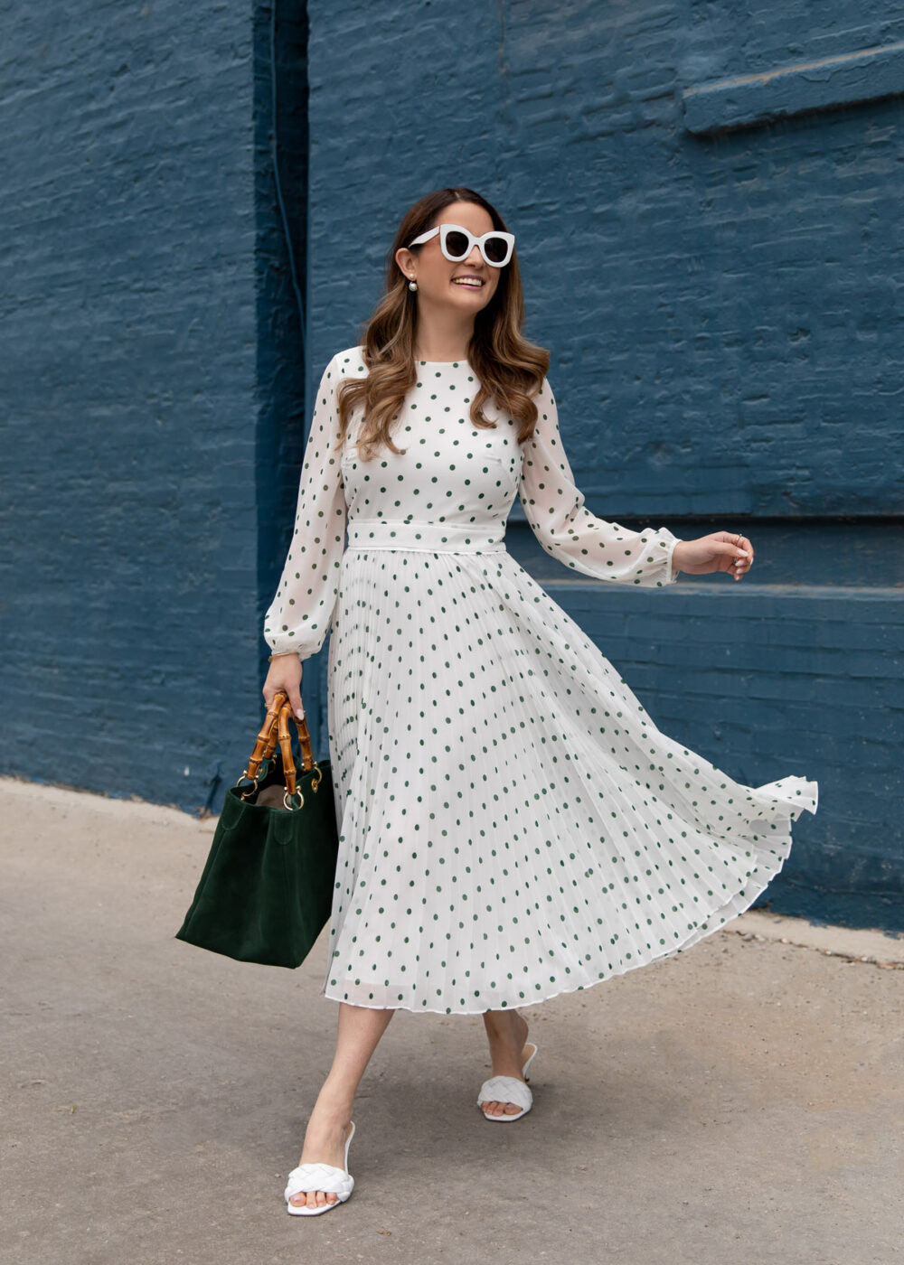 Jennifer Lake Polka Dot Pleats