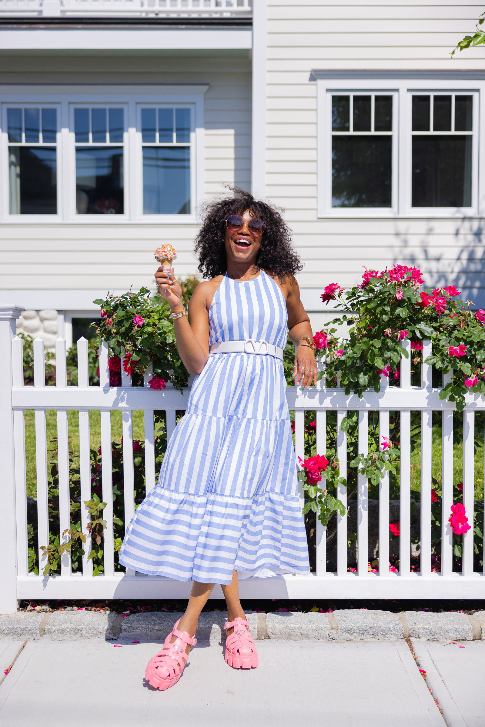 Monica Awe-Etuk Blue Stripe Dress | Style Charade Summer 2022 Collection with Sail to Sable
