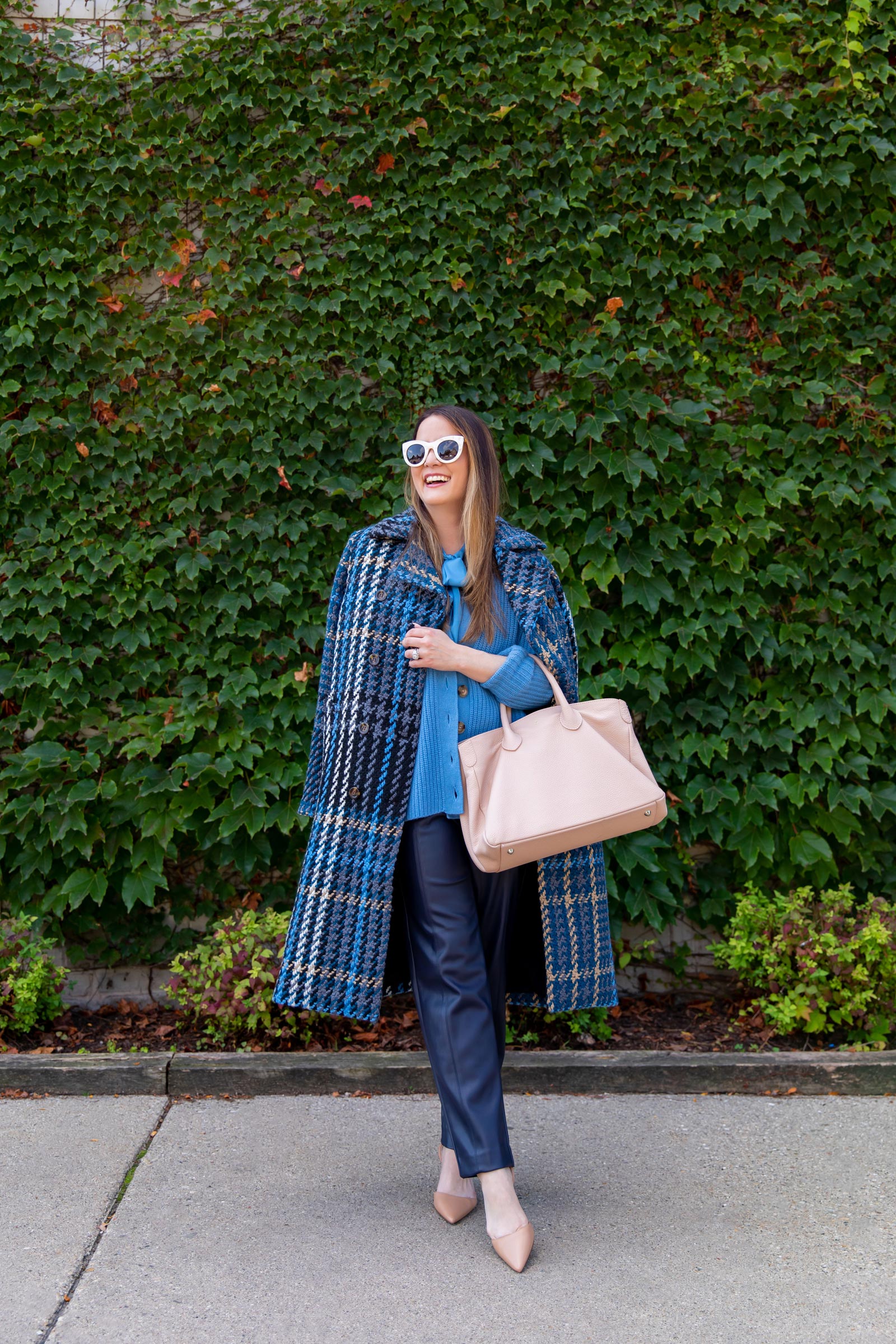 Ann Taylor Blue Plaid Coat